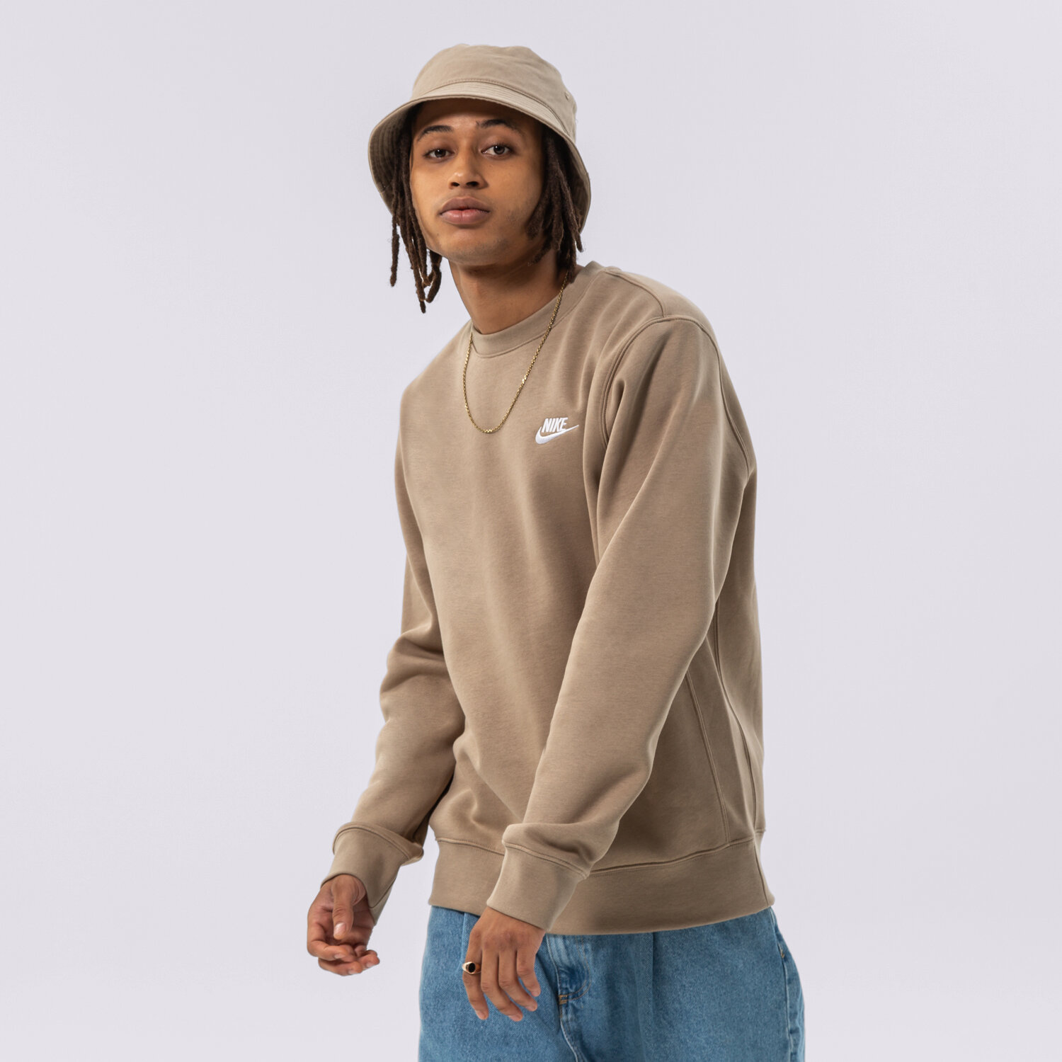 pánská mikina NIKE MIKINA NIKE SPORTSWEAR CLUB FLEECE BV2662-247 HNĚDÁ