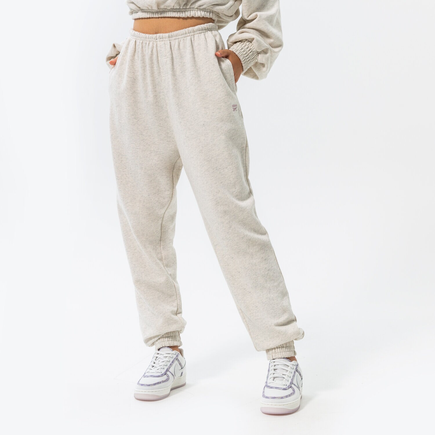 dámské kalhoty REEBOK KALHOTY  CL AE ARCHIVE FIT FT PANT HH9744 BÉŽOVÁ