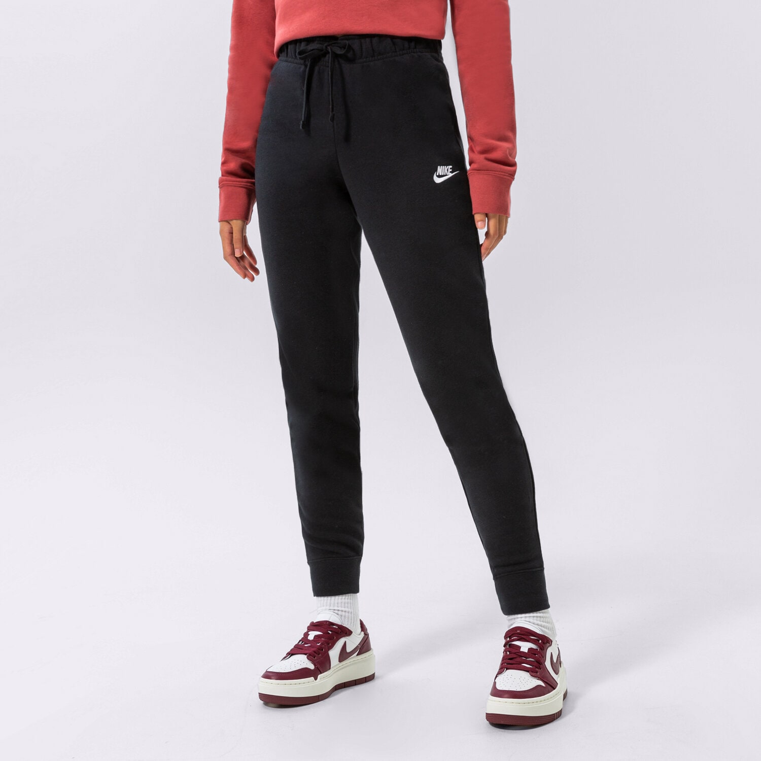dámské kalhoty NIKE KALHOTY  W NSW CLUB FLC MR PANT TIGHT DQ5174-010 ČERNÁ