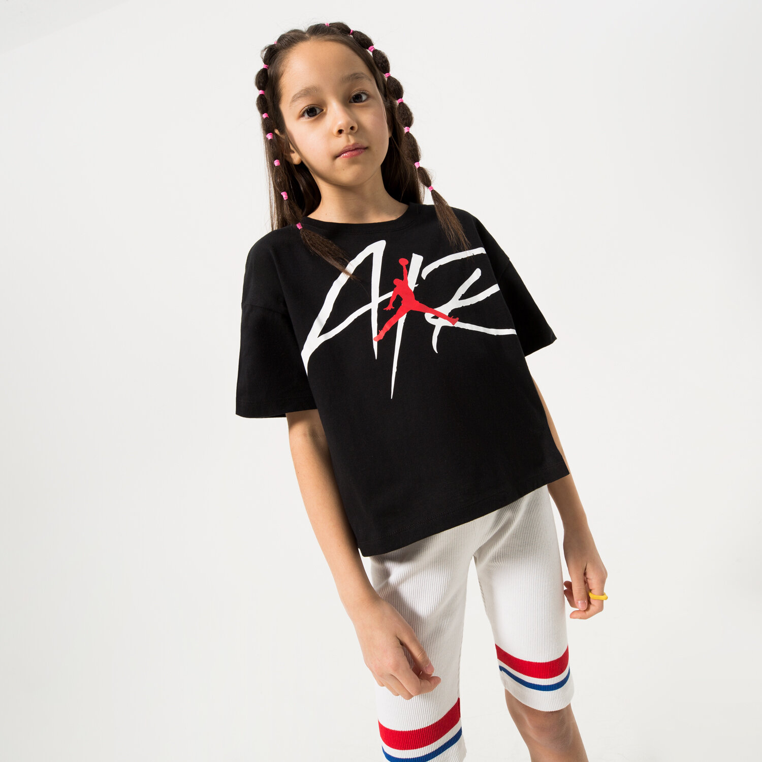 dětské tričko JORDAN TRIČKO SIGNATURE AIR GIRL 45B851-023 ČERNÁ