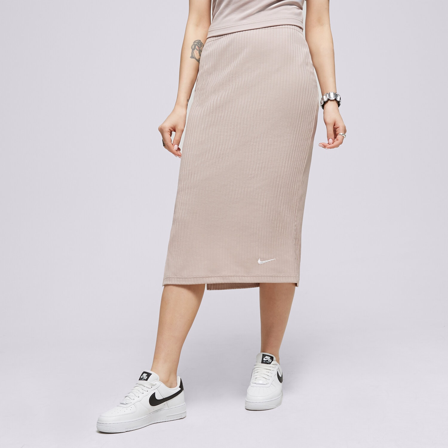 dámská sukně NIKE SUKNĚ W NSW RIB JRSY SKIRT DV7956-272 BÉŽOVÁ