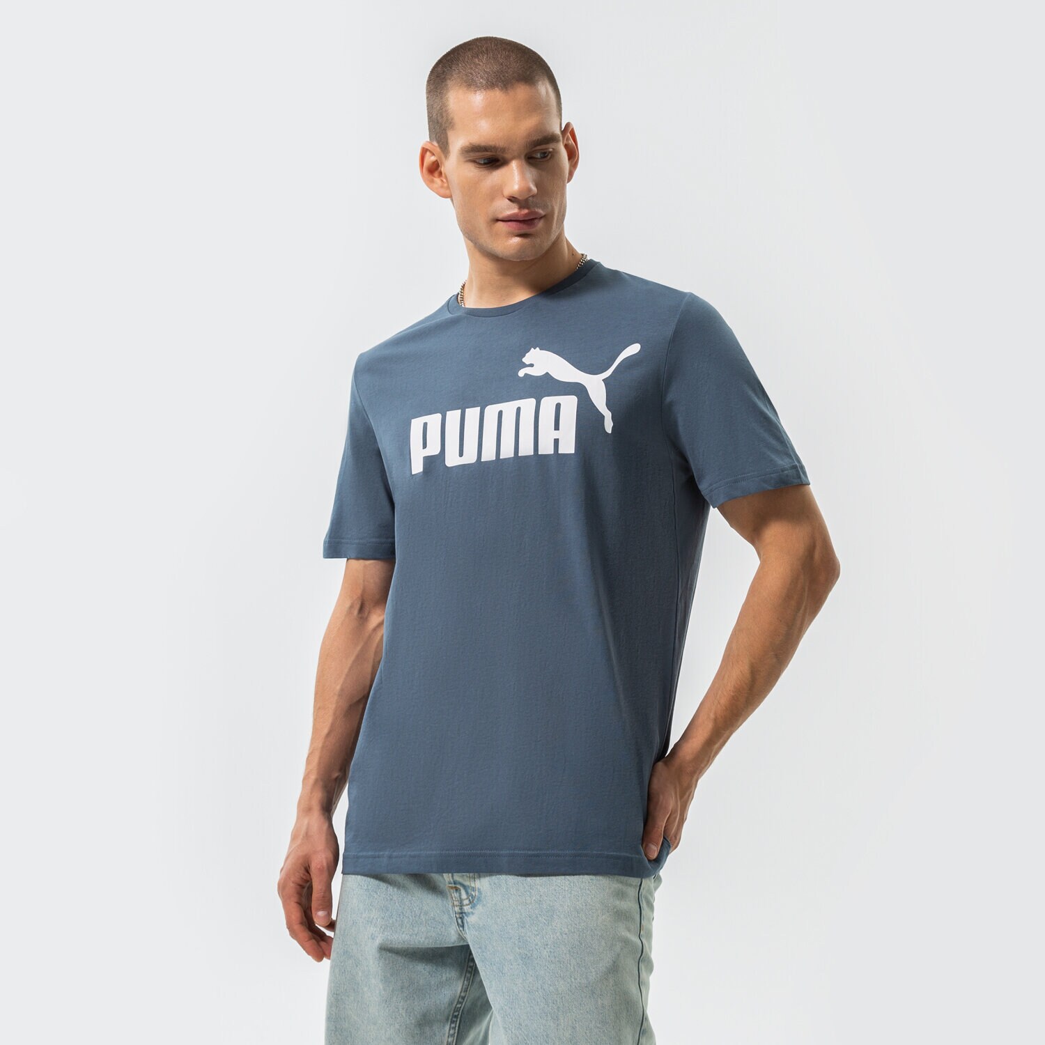 pánské tričko PUMA TRIČKO ESS LOGO TEE (S) 586667 10 TMAVOMODRÁ