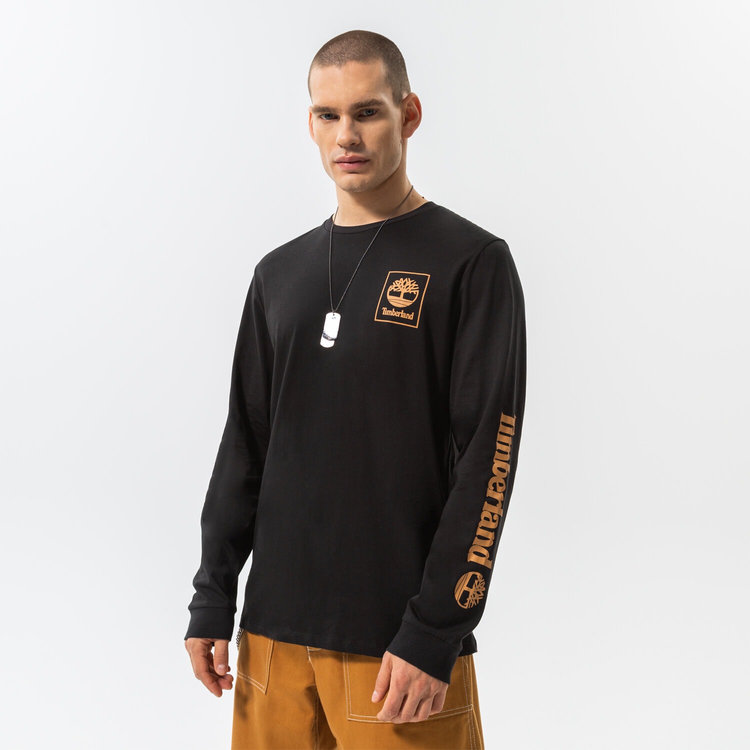 pánské tričko TIMBERLAND TRIČKO EPP - LS CHEST STACK LOGO TEE TB0A64H5P561 ŠEDÁ