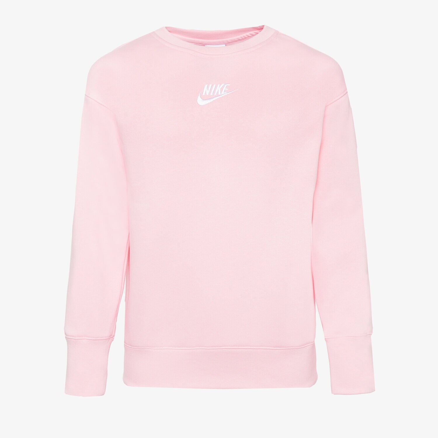 dětská mikina NIKE MIKINA G NSW CLUB FLC BF CREW LBR GIRL DD7473-690 RŮŽOVÁ