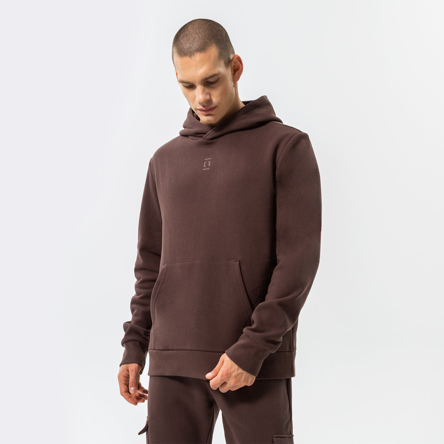 pánská mikina CONFRONT MIKINA S KAPUCÍ HOODIE ESSENTIAL CF322BLM12001 BORDOVÁ