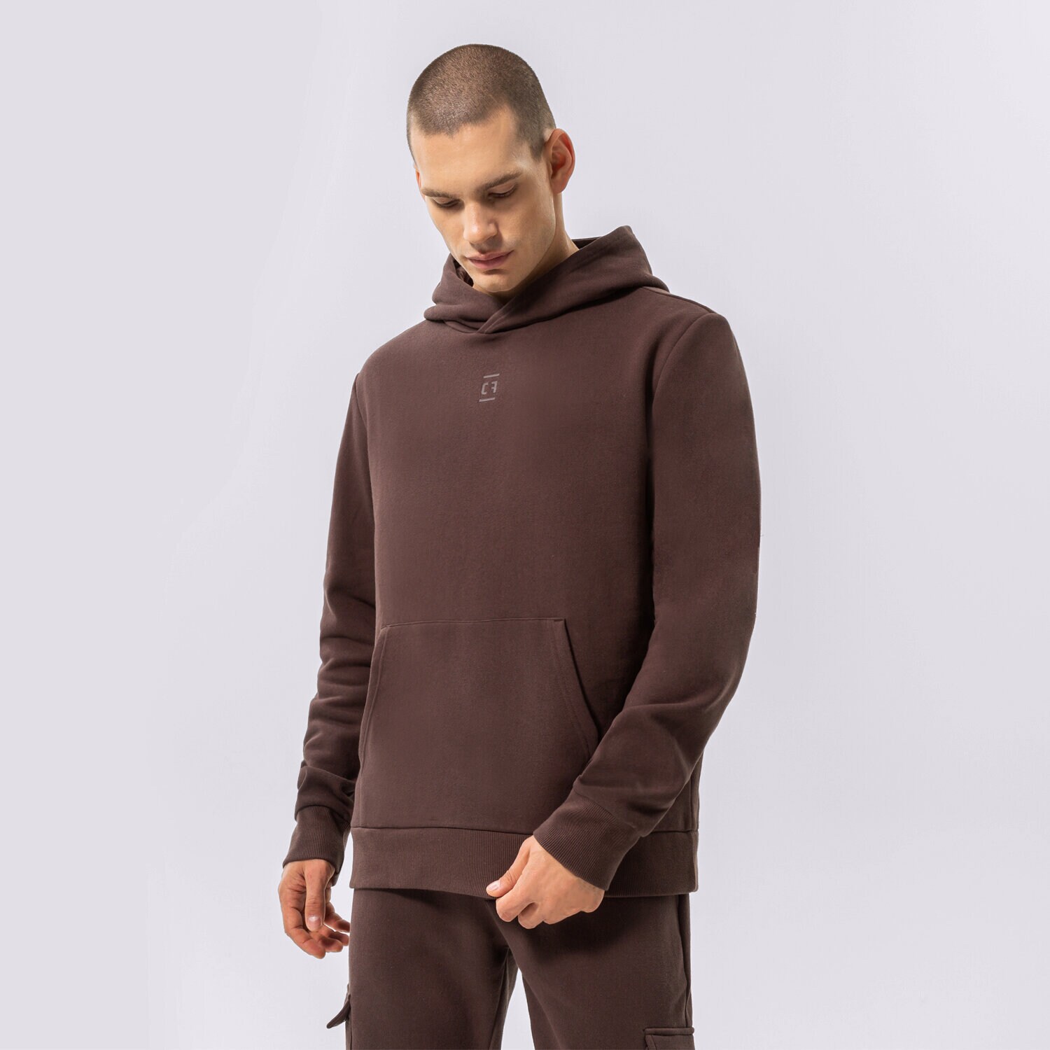 pánská mikina CONFRONT MIKINA S KAPUCÍ HOODIE ESSENTIAL CF322BLM12001 BORDOVÁ