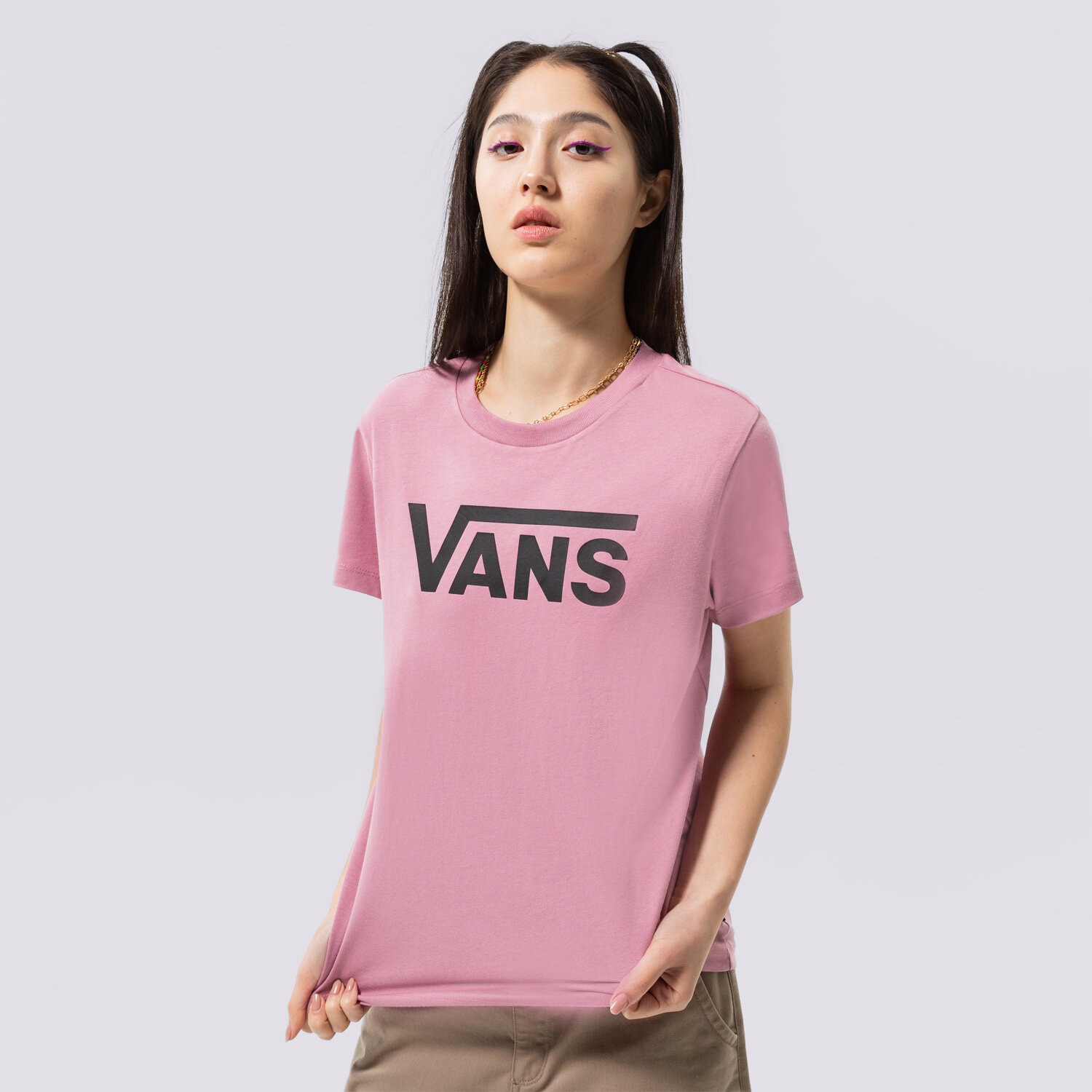 dámské tričko VANS TRIČKO WM FLYING V CREW TEE VN0A3UP4BD51 RŮŽOVÁ