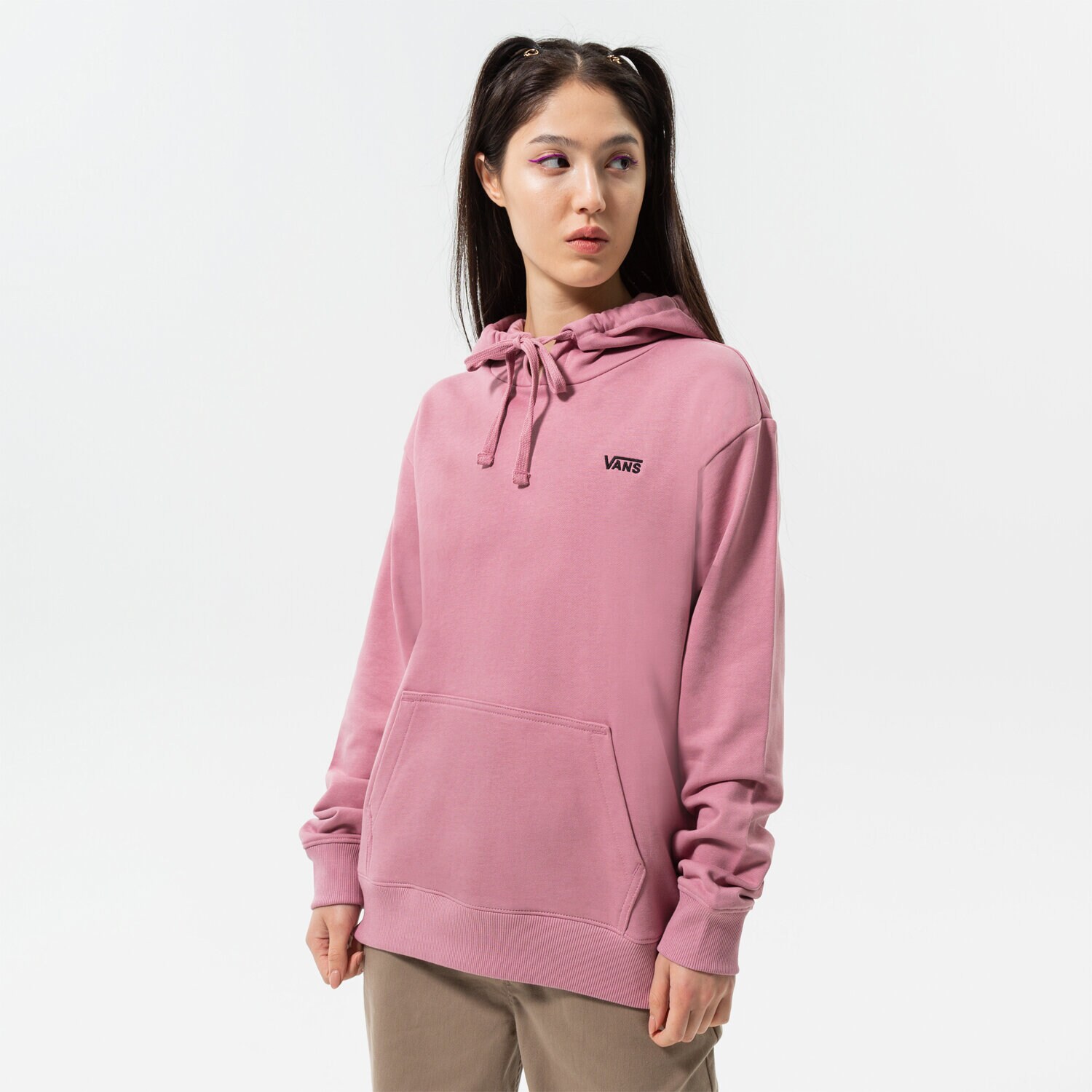dámská mikina VANS MIKINA S KAPUCÍ WM FLYING V BFF FT HOODIE VN0A5AR4BD5 RŮŽOVÁ