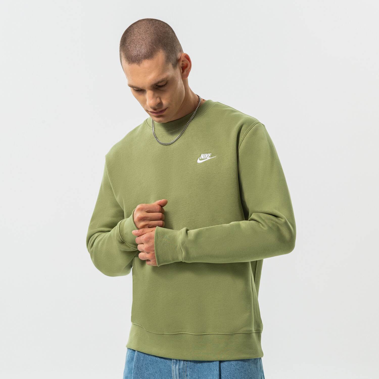 pánská mikina NIKE MIKINA SPORTSWEAR CLUB FLEECE BV2662-334 KHAKI