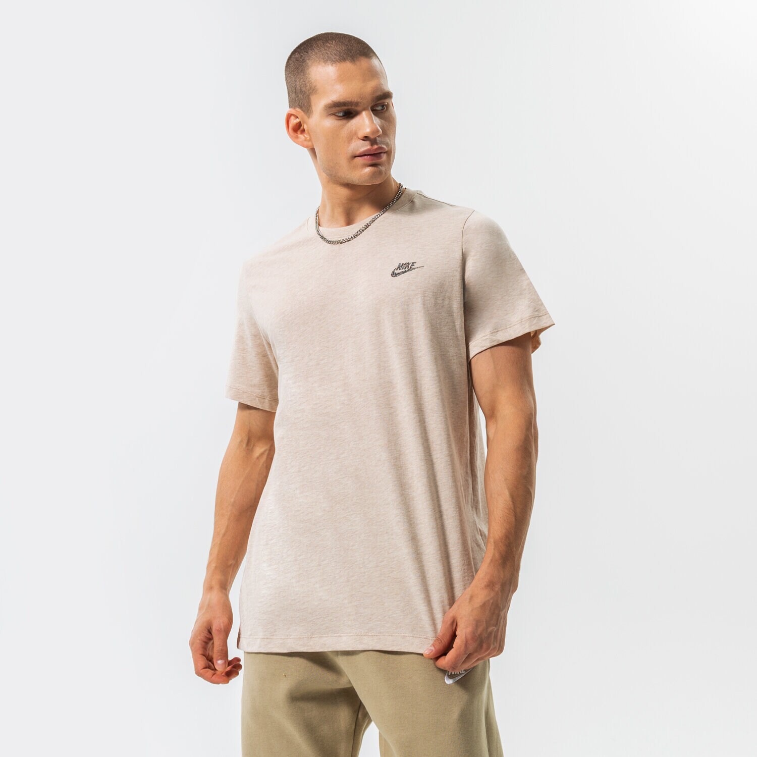 pánské tričko NIKE TRIČKO M NSW CLUB TEE SUST DR7923-247 BÉŽOVÁ