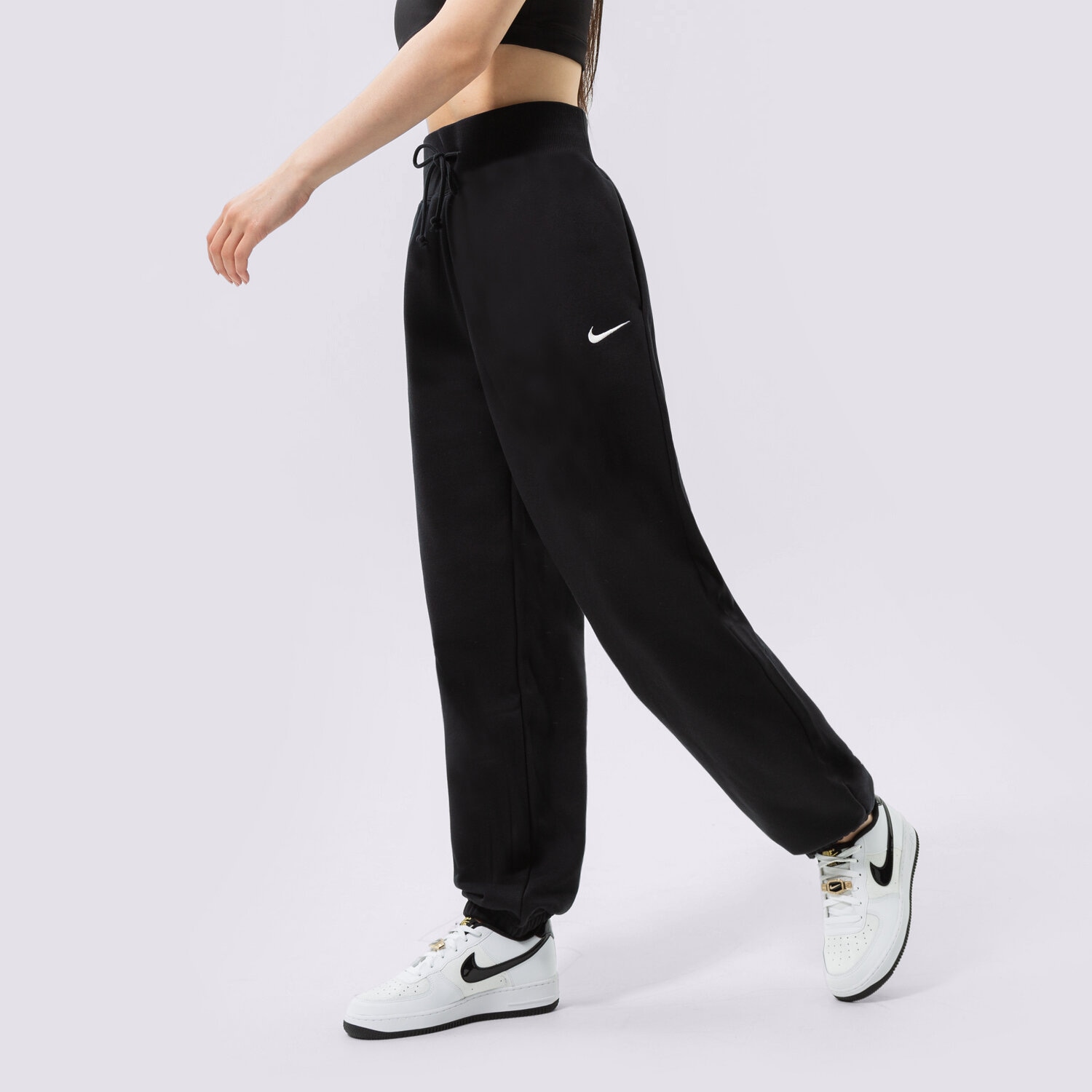 dámské kalhoty NIKE KALHOTY  W NSW STYLE FLC HR PANT OS DQ5887-010 ČERNÁ