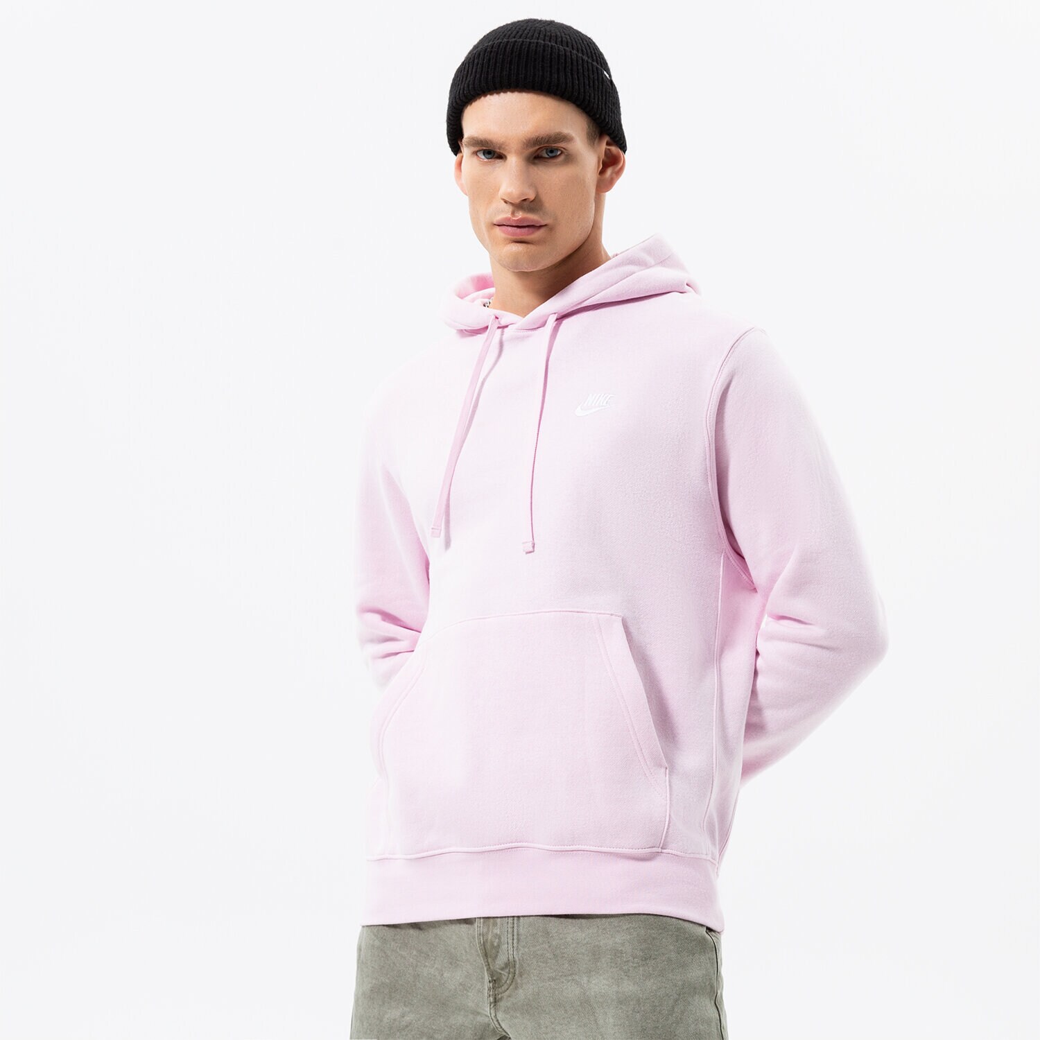 pánská mikina NIKE MIKINA S KAPUCÍ NIKE SPORTSWEAR CLUB FLEECE BV2654-663 RŮŽOVÁ