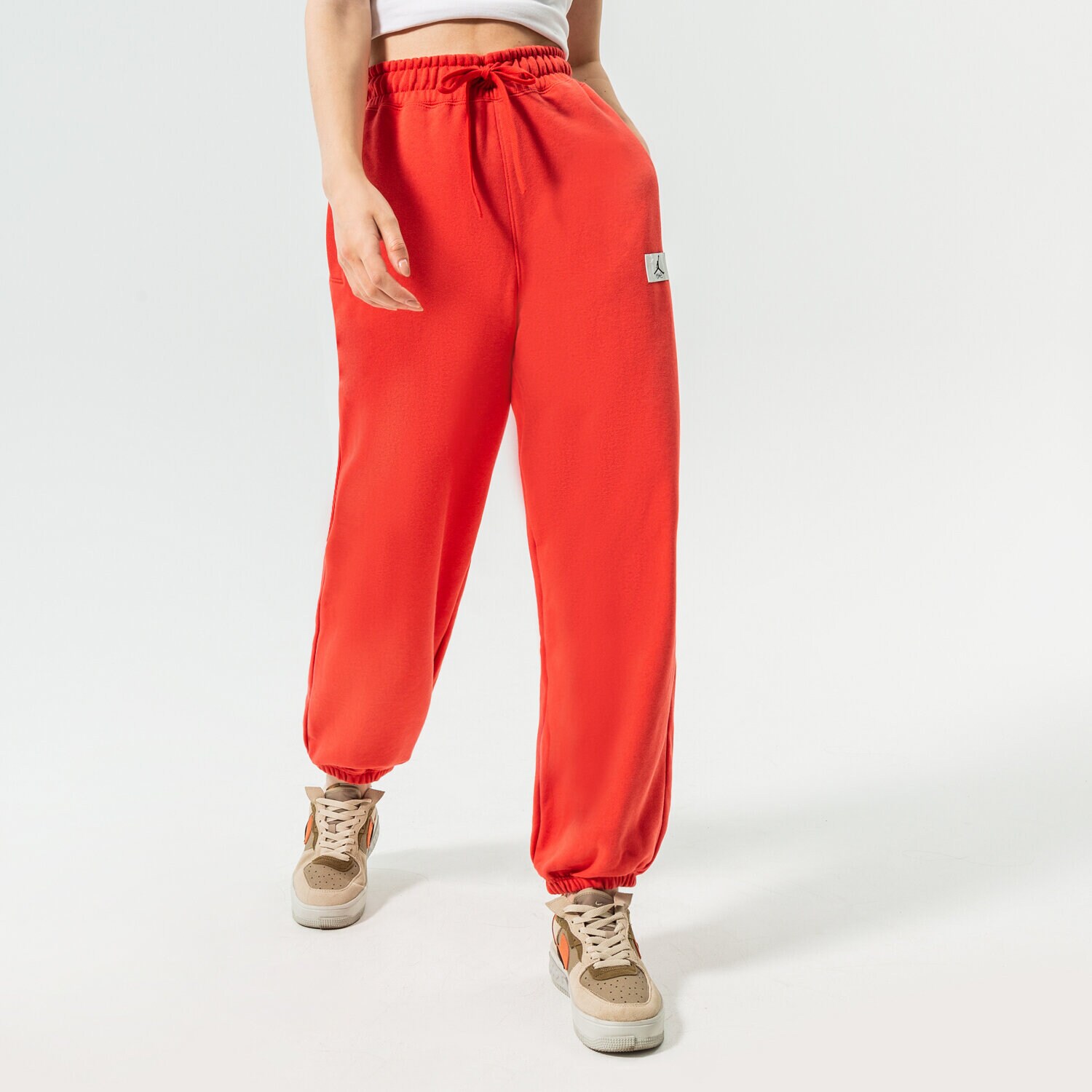 dámské kalhoty JORDAN KALHOTY  W J FLT FLC PANT DQ4607-605 ČERVENÁ