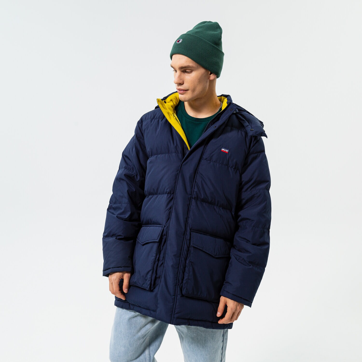 pánská zimní bunda LEVI'S BUNDA ZIMNÍ FILLMORE MID PARKA 2.0 A0950-0004 TMAVOMODRÁ