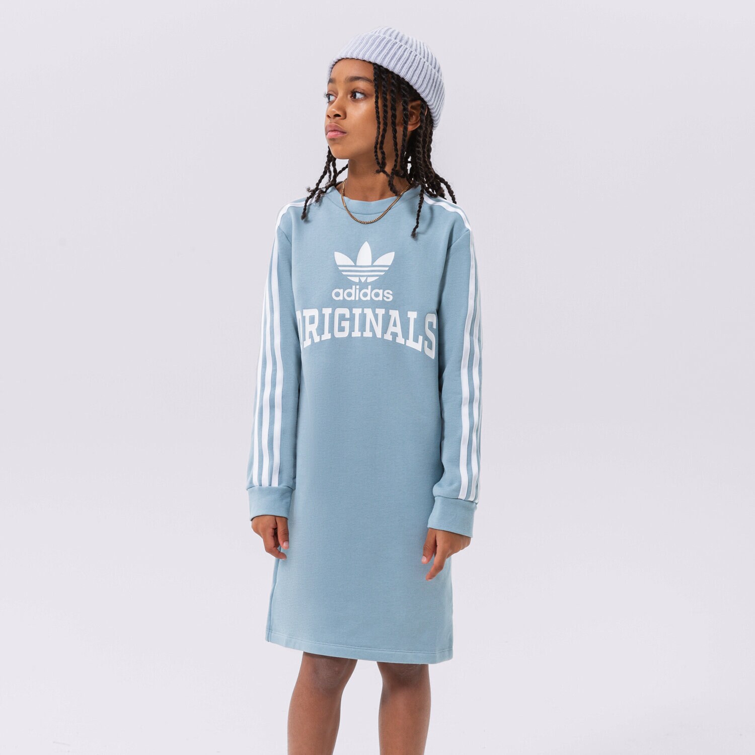 ADIDAS ŠATY LS DRESS GIRL HL6885 MODRÁ
