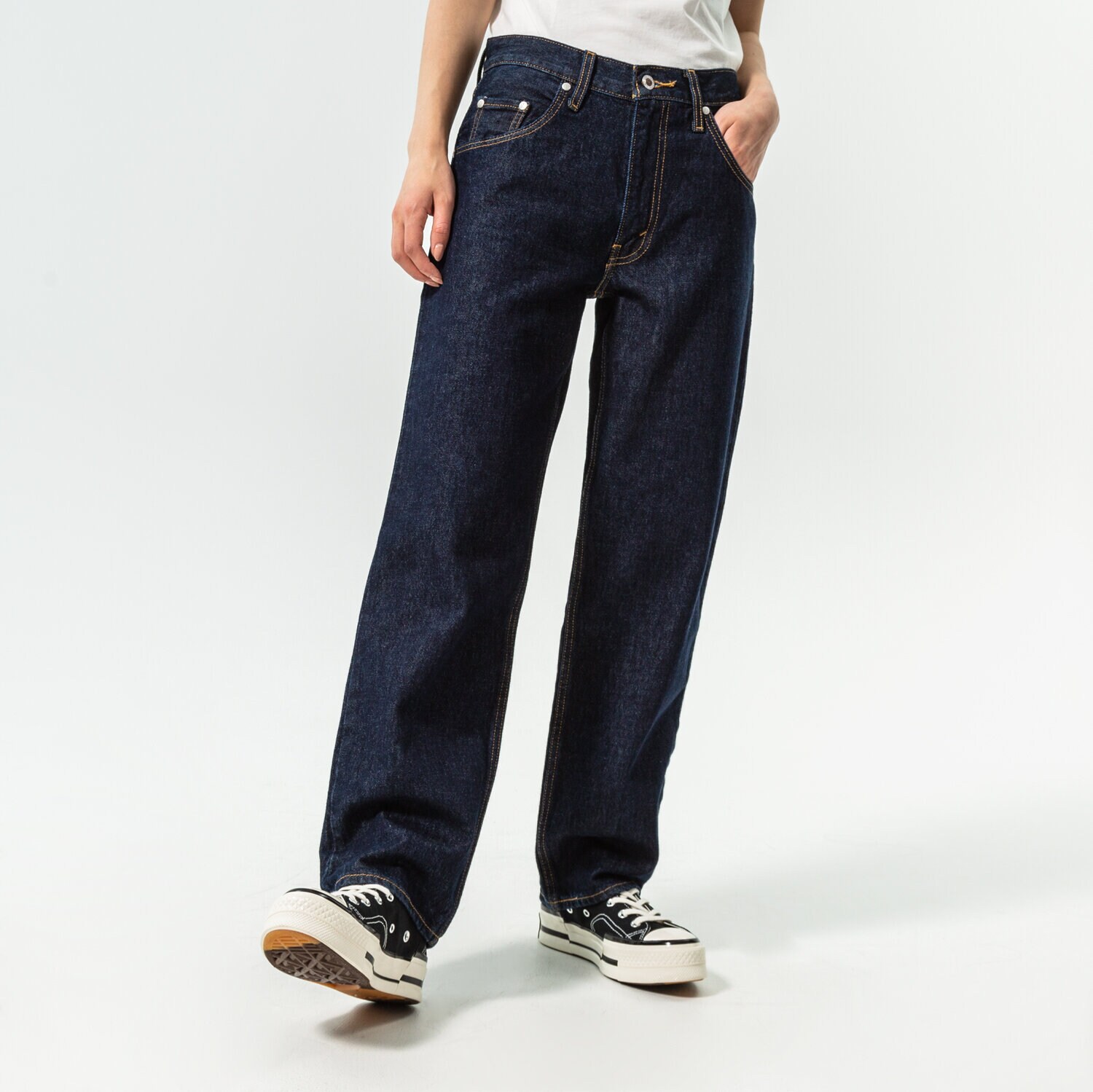 dámské kalhoty LEVI'S KALHOTY  94 BAGGY SILVERTAB A3518-0004 ČERNÁ