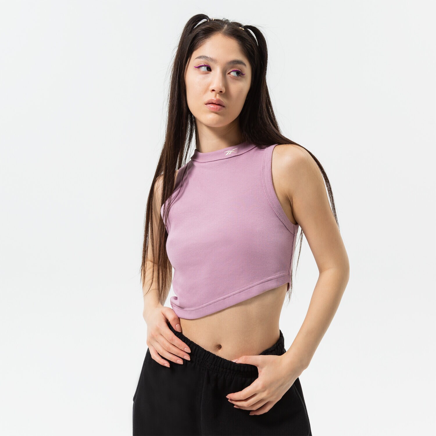 dámský top REEBOK TOP CL WDE CROPPED RIB TOP HK4929 RŮŽOVÁ