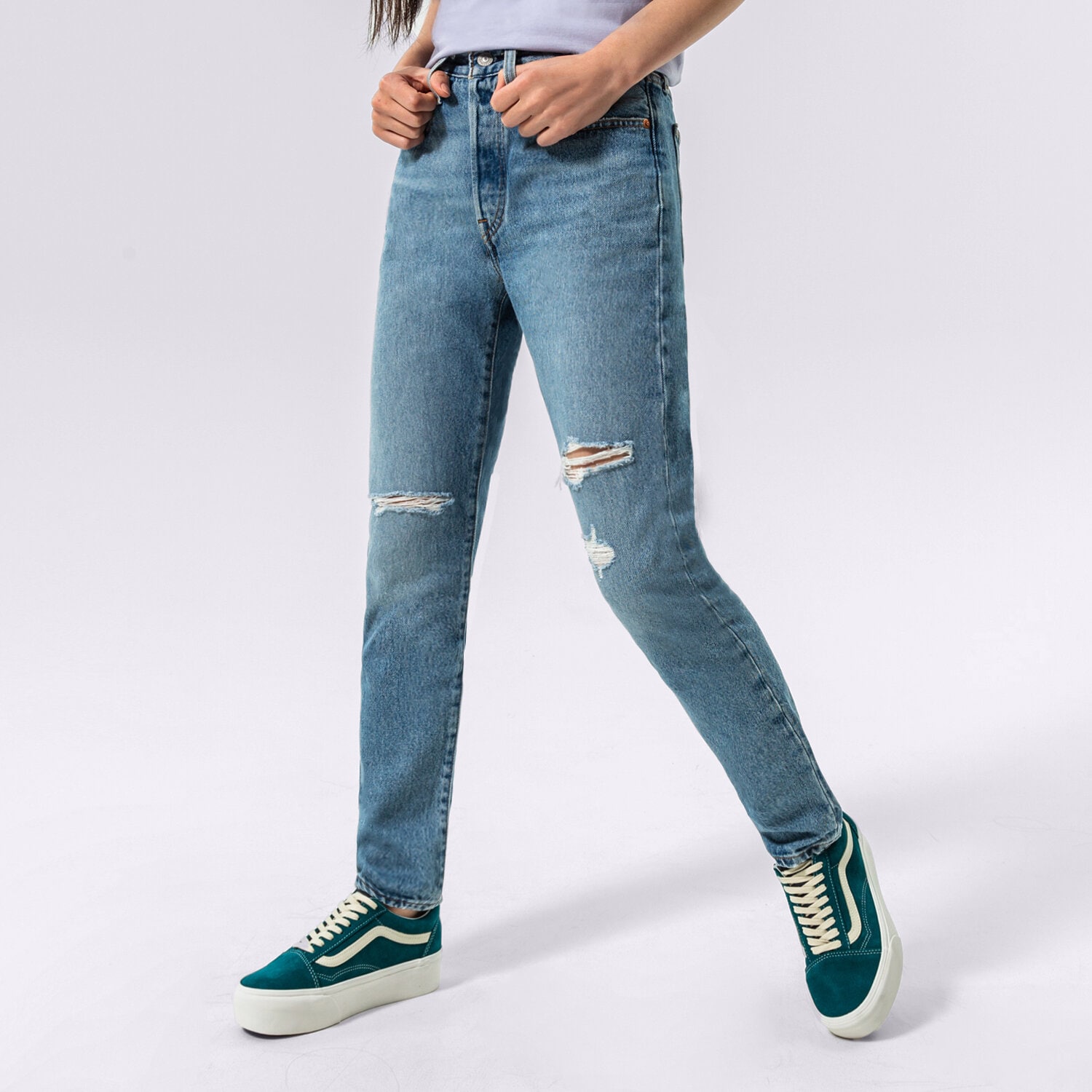 dámské kalhoty LEVI'S KALHOTY  501 SKINNY 29502-0230 MODRÁ