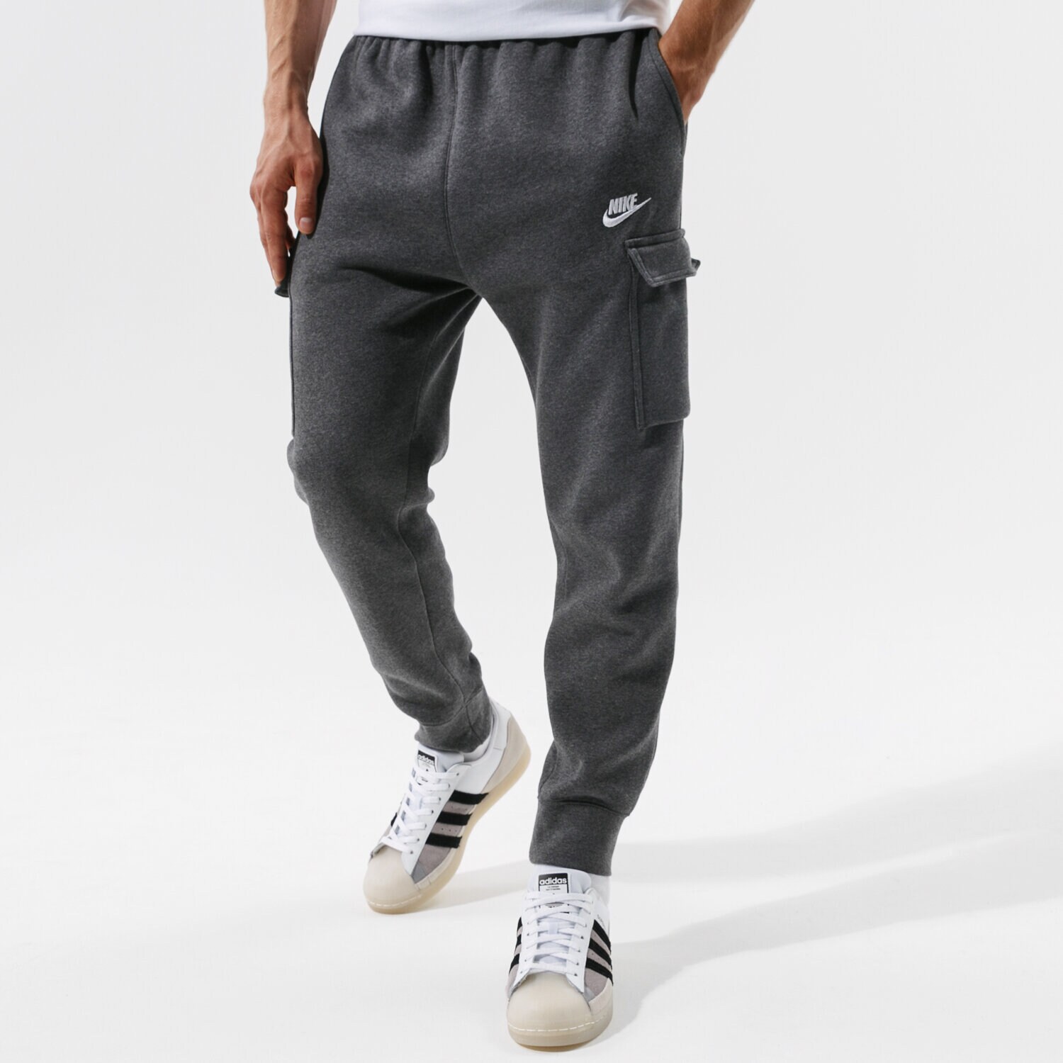 pánské kalhoty NIKE KALHOTY  SPORTSWEAR CLUB FLEECE CD3129-071 ŠEDÁ