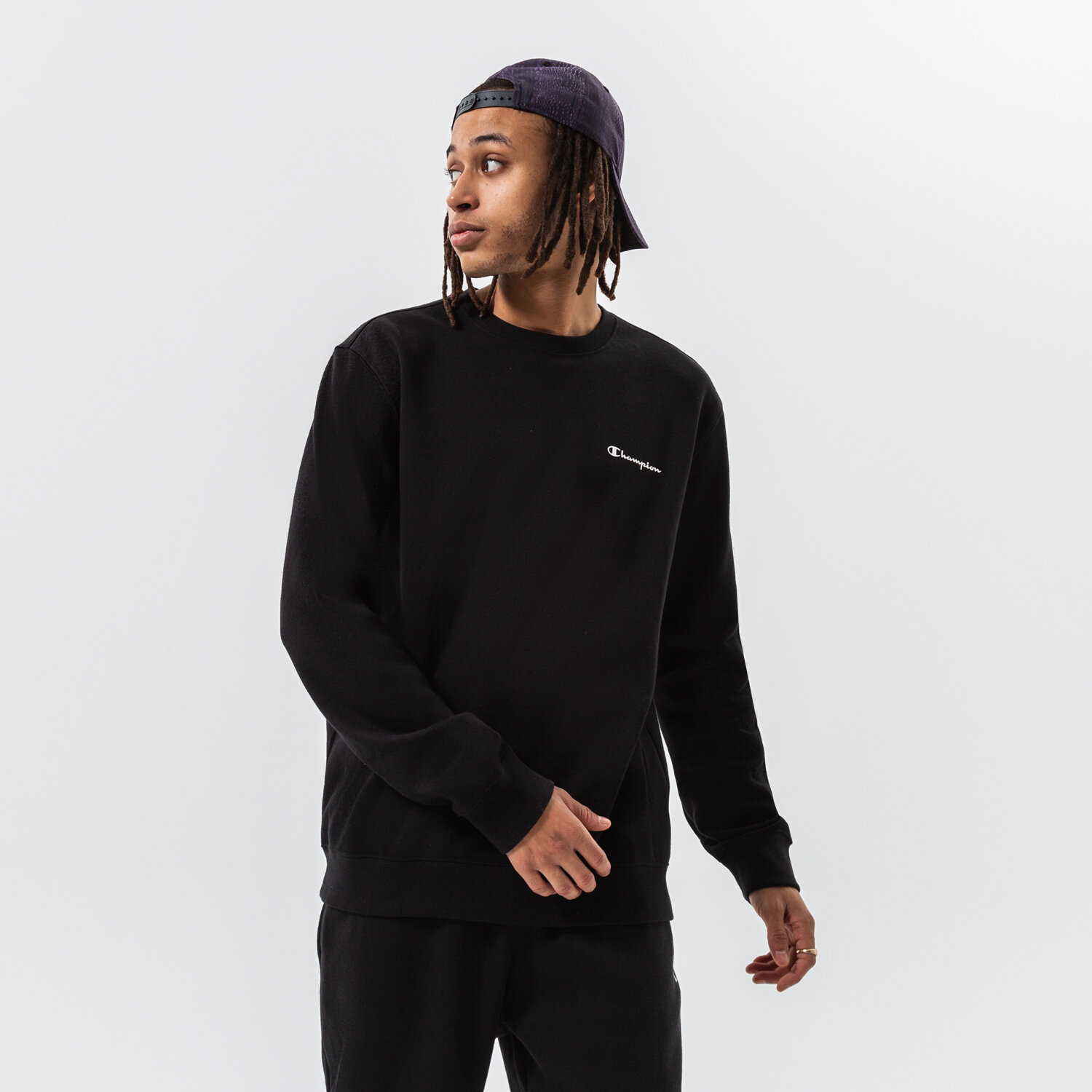pánská mikina CHAMPION MIKINA CREWNECK SWEATSHIRT 218288KK001 ČERNÁ