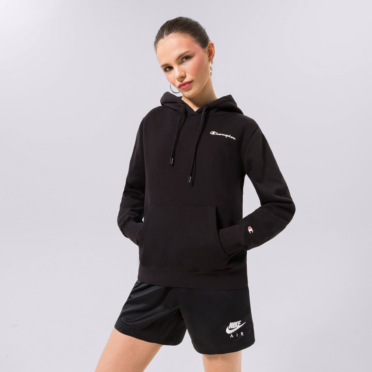 dámská mikina CHAMPION MIKINA S KAPUCÍ HOODED SWEATSHIRT 115395KK001 ČERNÁ
