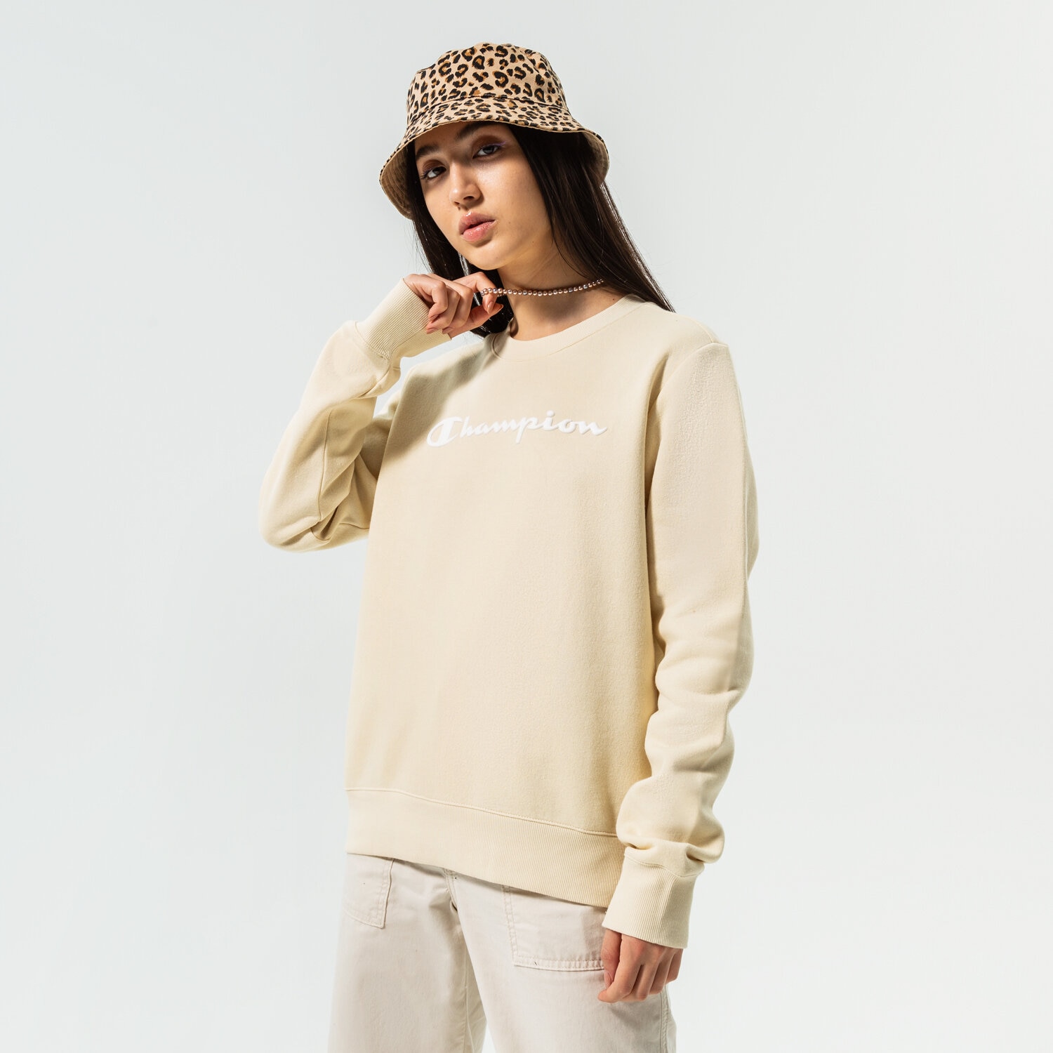 dámská mikina CHAMPION MIKINA CREWNECK SWEATSHIRT  115391YS014 BÉŽOVÁ