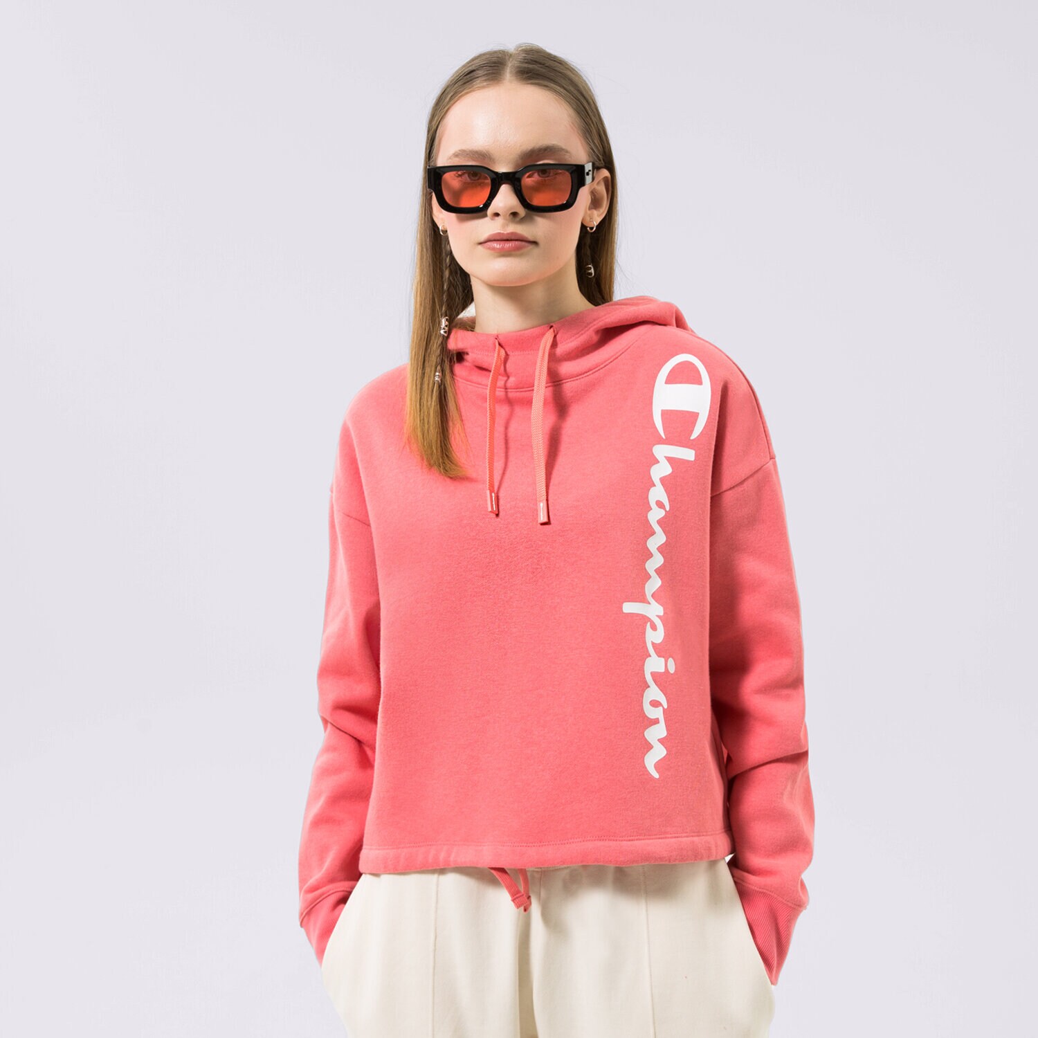 dámská mikina CHAMPION MIKINA S KAPUCÍ HOODED SWEATSHIRT 115389PS171 RŮŽOVÁ