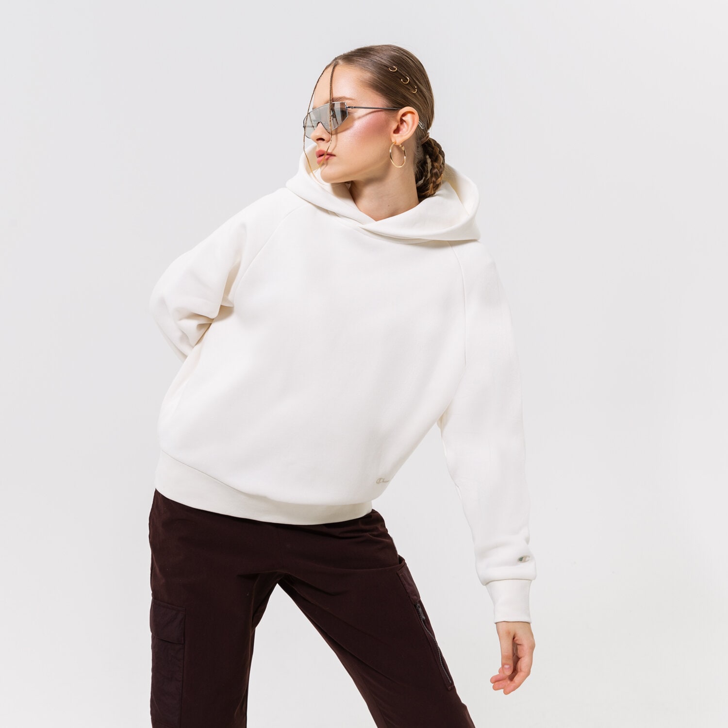 dámská mikina CHAMPION MIKINA S KAPUCÍ HOODED SWEATSHIRT 115664YS084 BÍLÁ