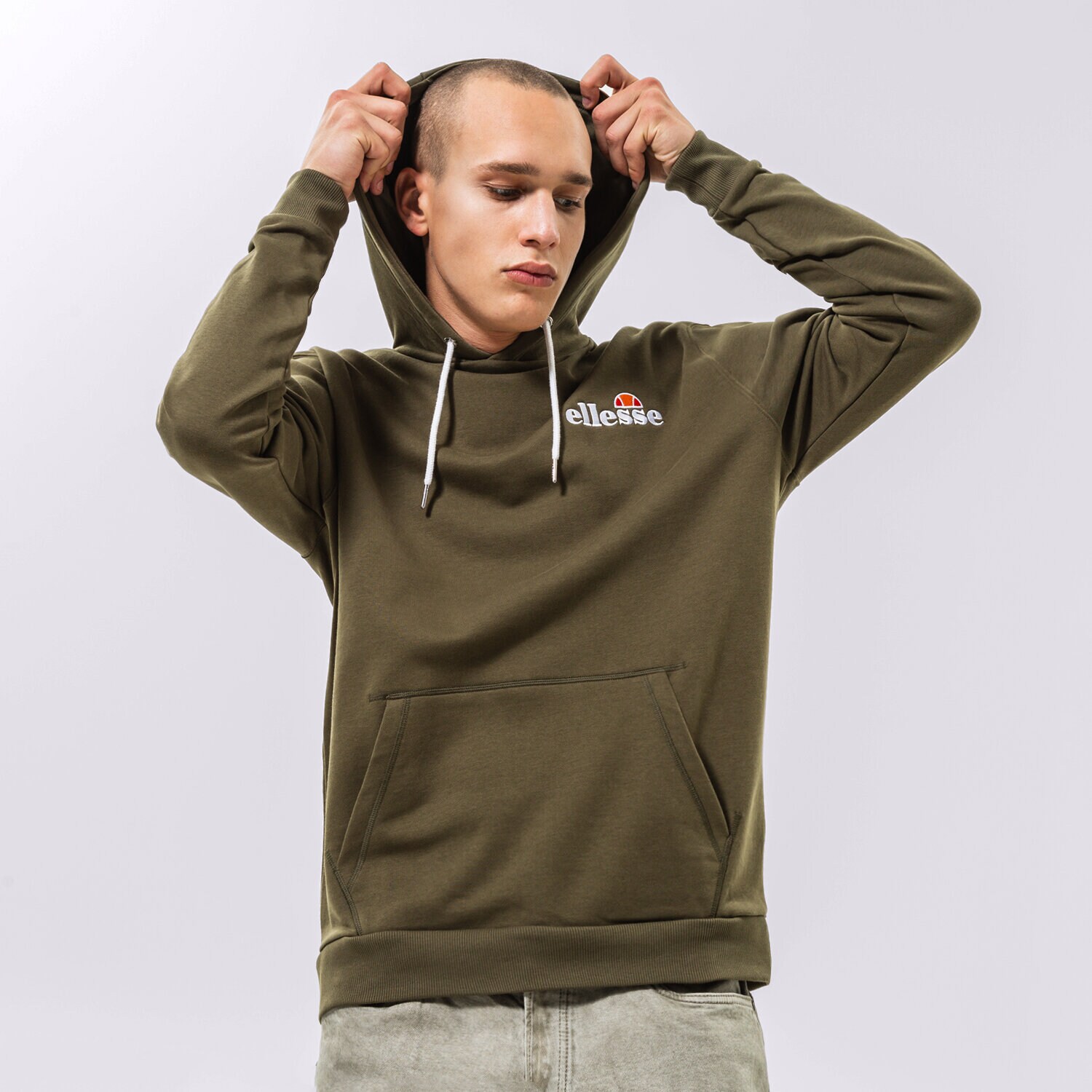 pánská mikina ELLESSE MIKINA S KAPUCÍ PRIMERO OH HOODY KHA SHS08781506 KHAKI