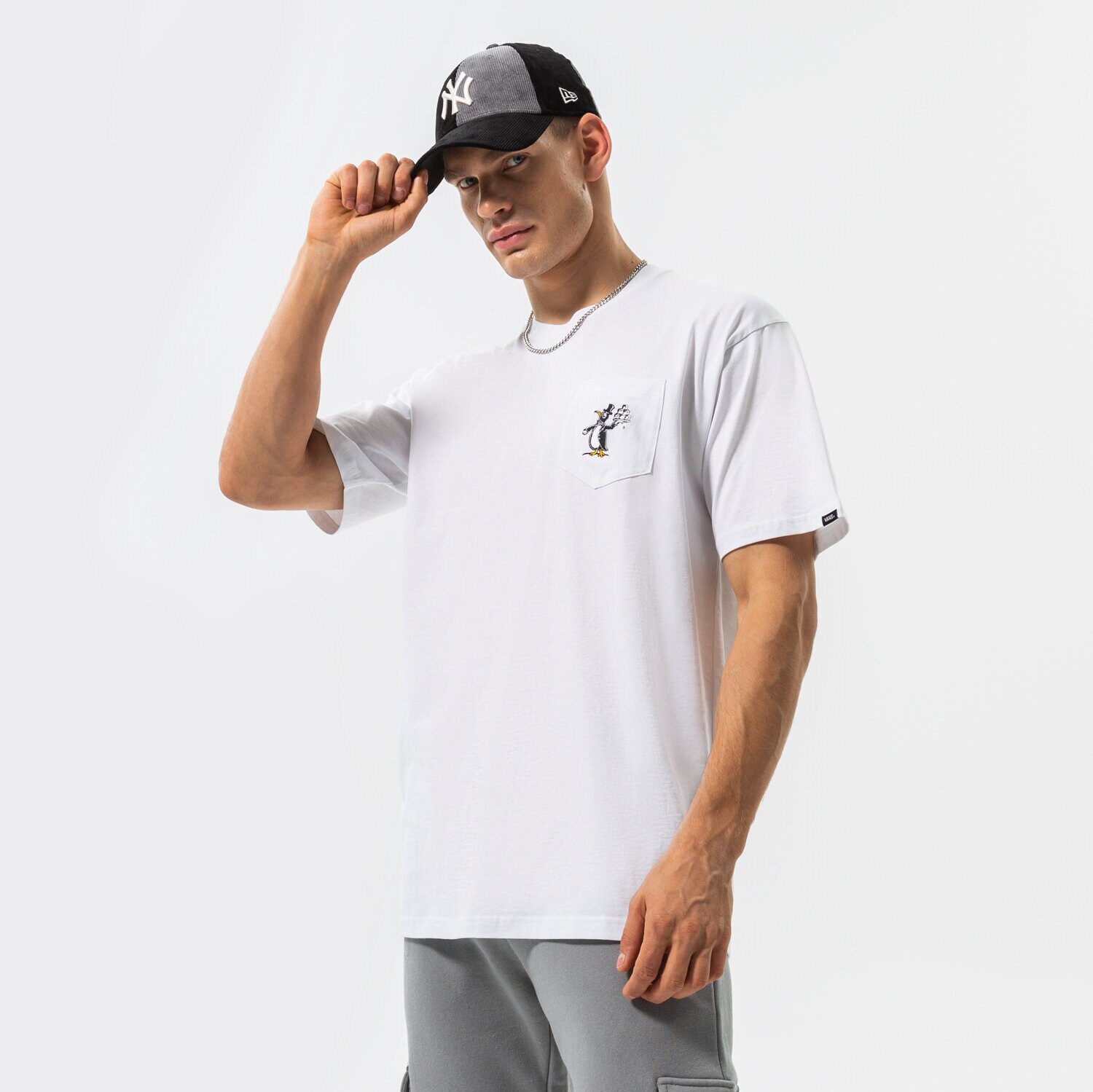 pánské tričko VANS TRIČKO CHECKERBOARD RESEARCH TEE VN0A7S6QWHT1 BÍLÁ