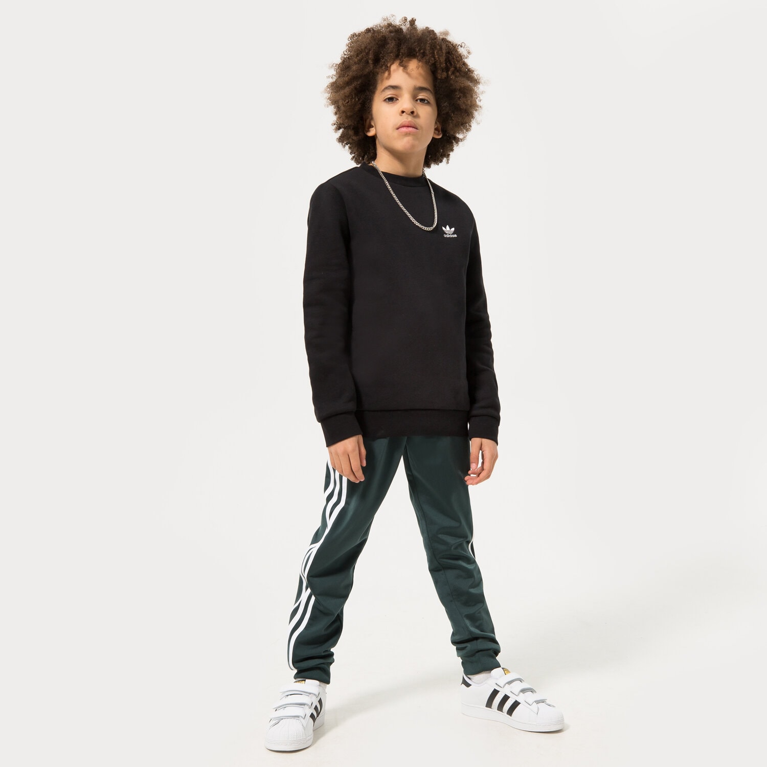 dětská mikina ADIDAS MIKINA CREW BOY HS8870 ČERNÁ