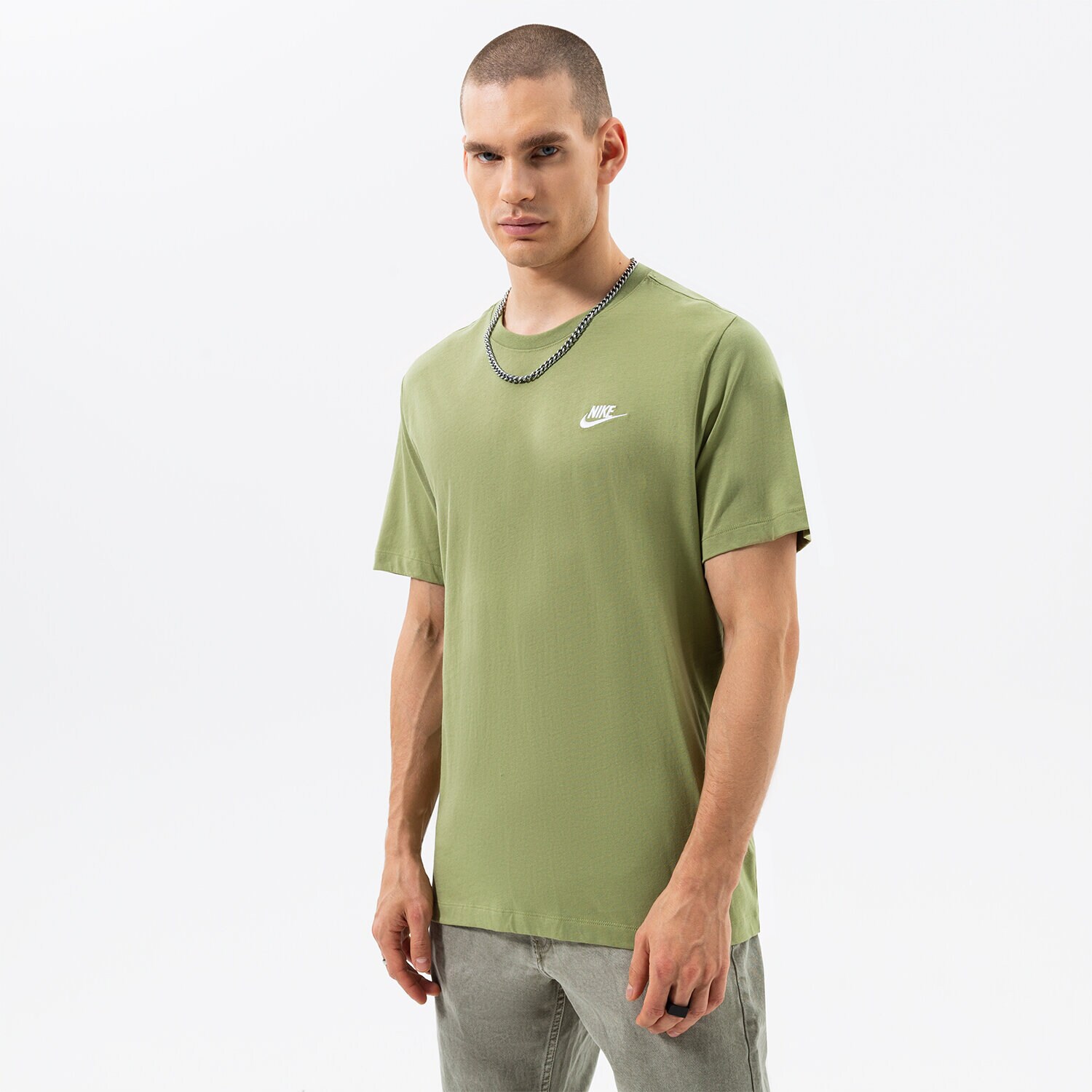 pánské tričko NIKE TRIČKO SPORTSWEAR CLUB AR4997-334 KHAKI
