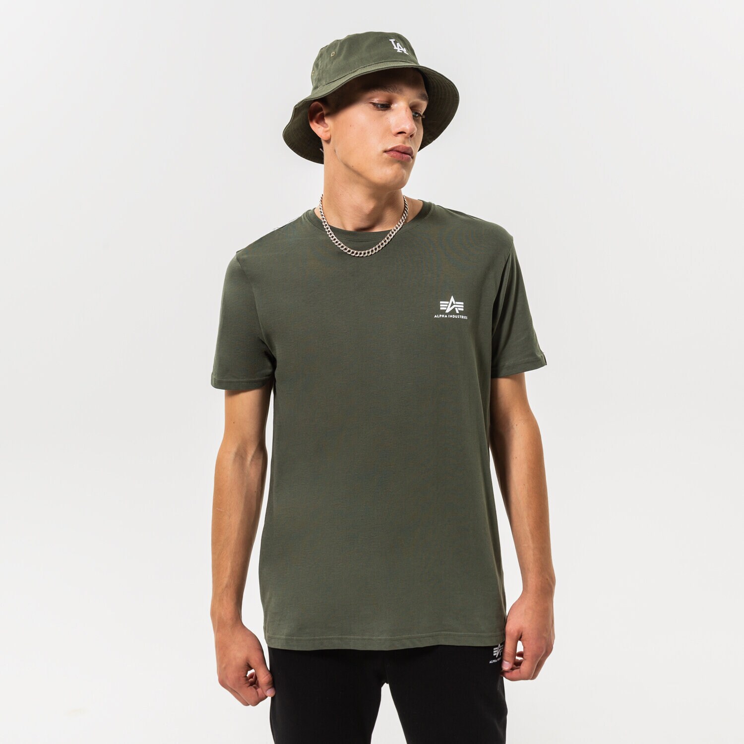 pánské tričko ALPHA INDUSTRIES TRIČKO BASIC T SMALL LOGO 188505-142 KHAKI