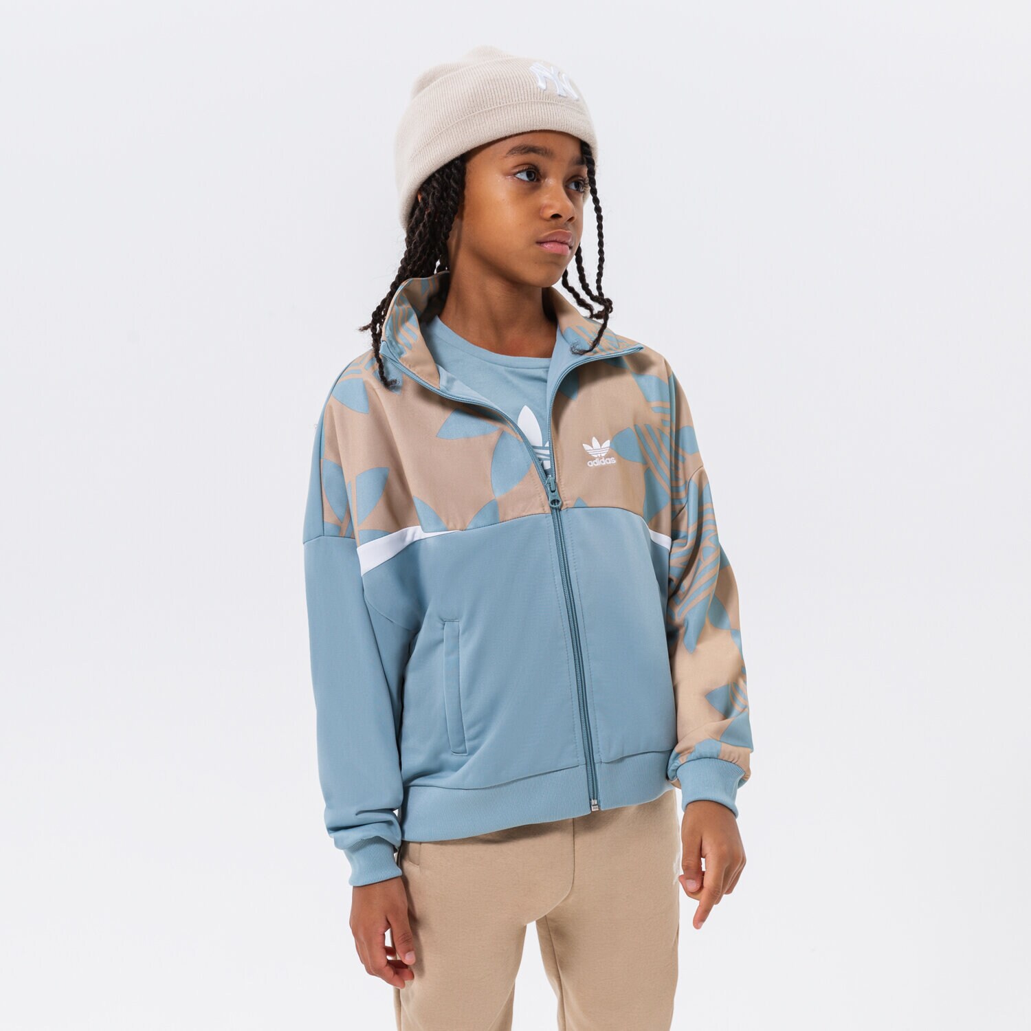 dětská mikina ADIDAS MIKINA ROZEPÍNACÍ TRACK TOP GIRL HL6875 MODRÁ