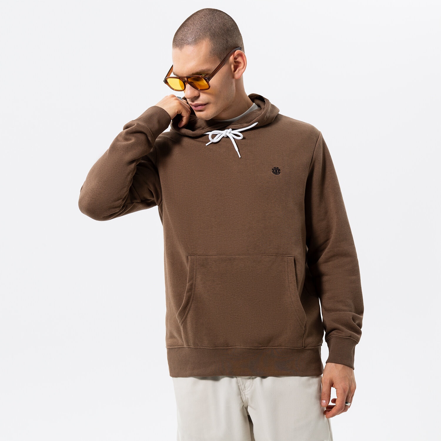 pánská mikina ELEMENT MIKINA S KAPUCÍ CORNELL CLASSIC HO W1HOB7-4809 HNĚDÁ