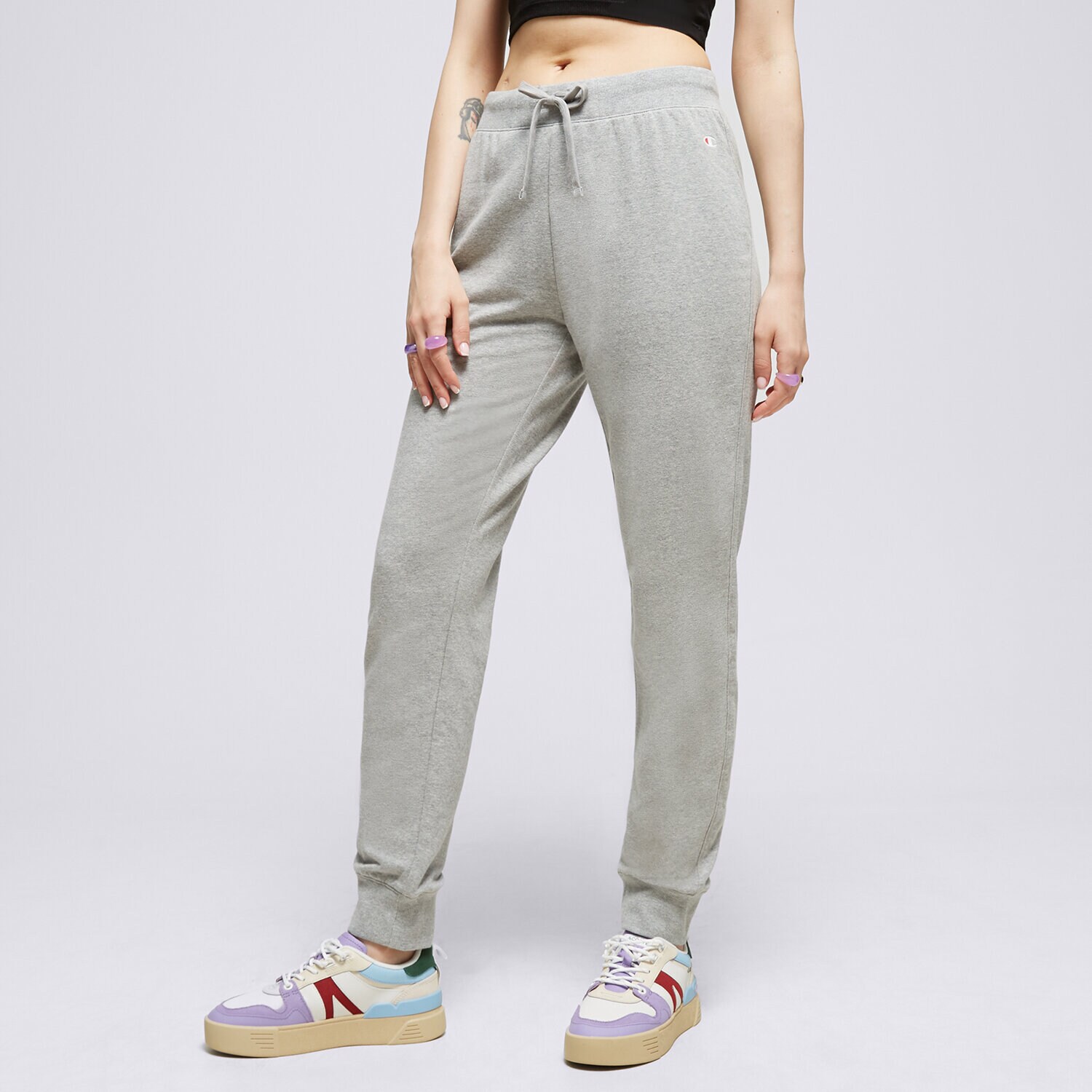 dámské kalhoty CHAMPION KALHOTY  RIB CUFF PANTS 115404EM006 ŠEDÁ