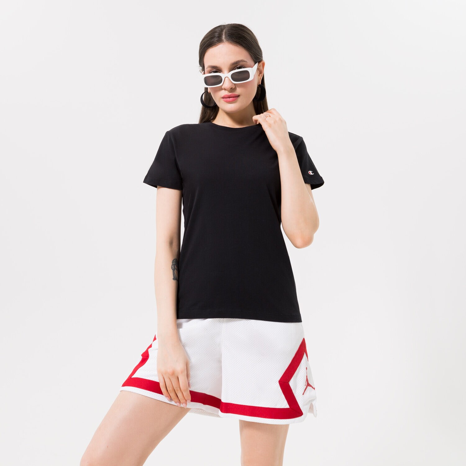 dámské tričko CHAMPION TRIČKO 2PACK CREW-NECK 115423KK001 ČERNÁ