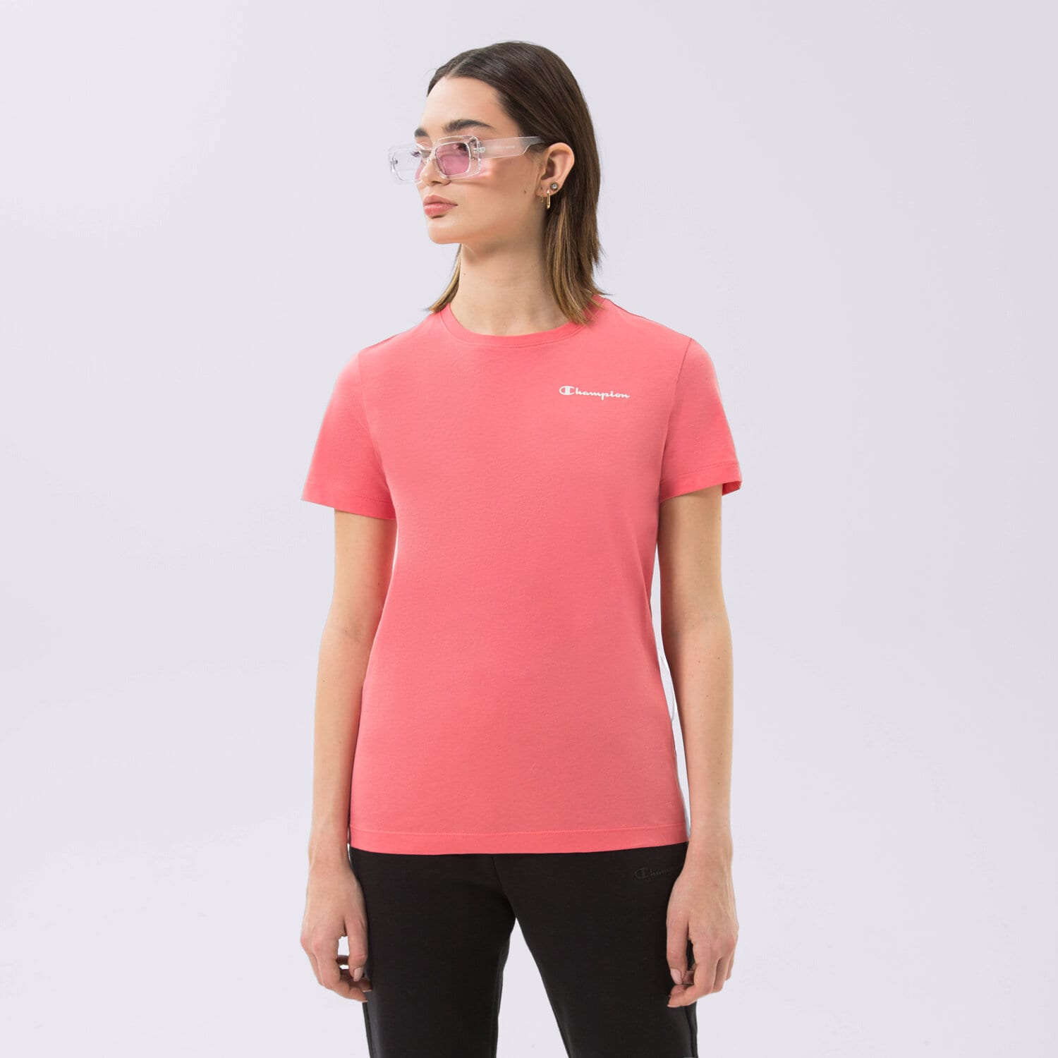 dámské tričko CHAMPION TRIČKO CREWNECK TRIČKO 115426PS171 RŮŽOVÁ