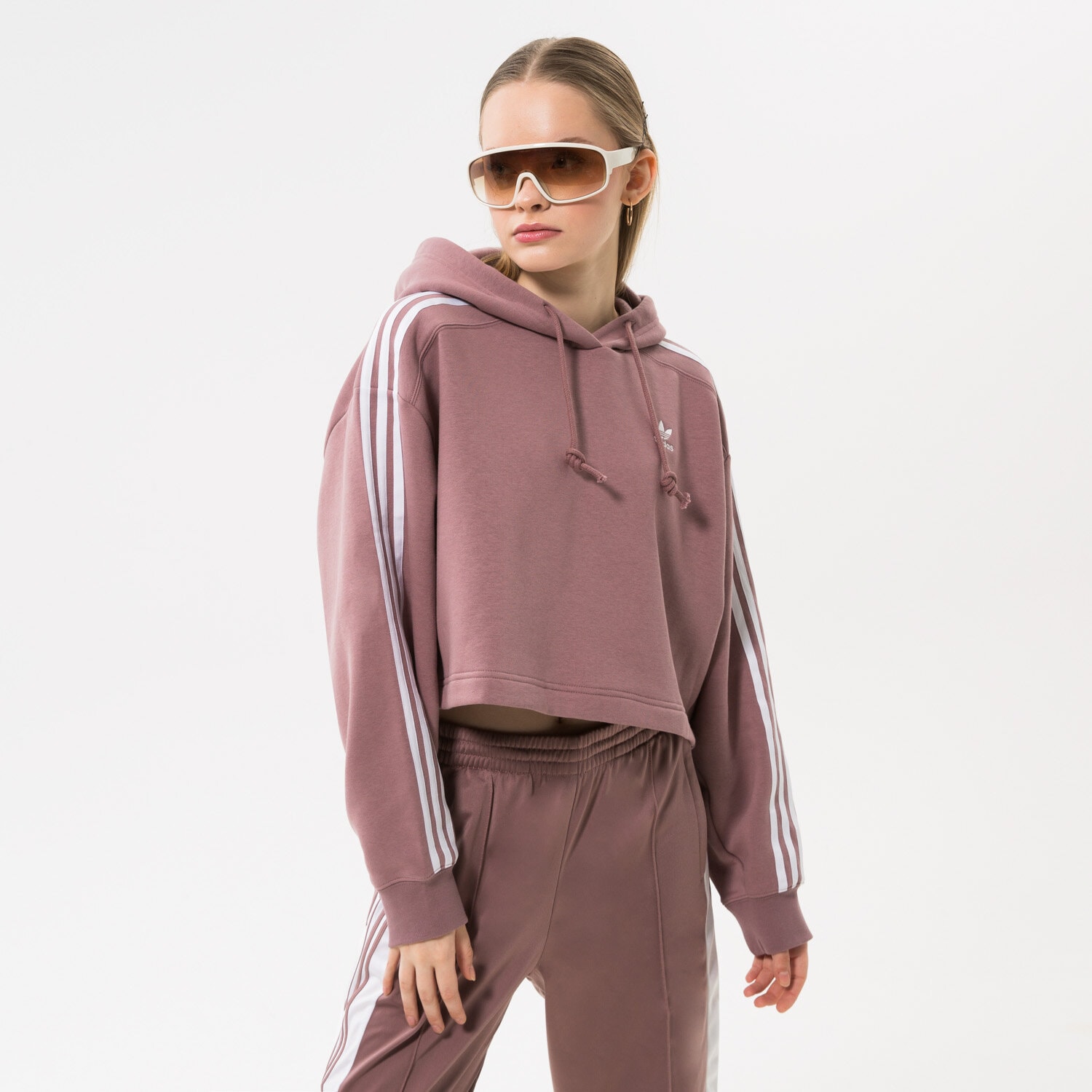 dámská mikina ADIDAS MIKINA S KAPUCÍ SHORT HOODIE HN5885 RŮŽOVÁ