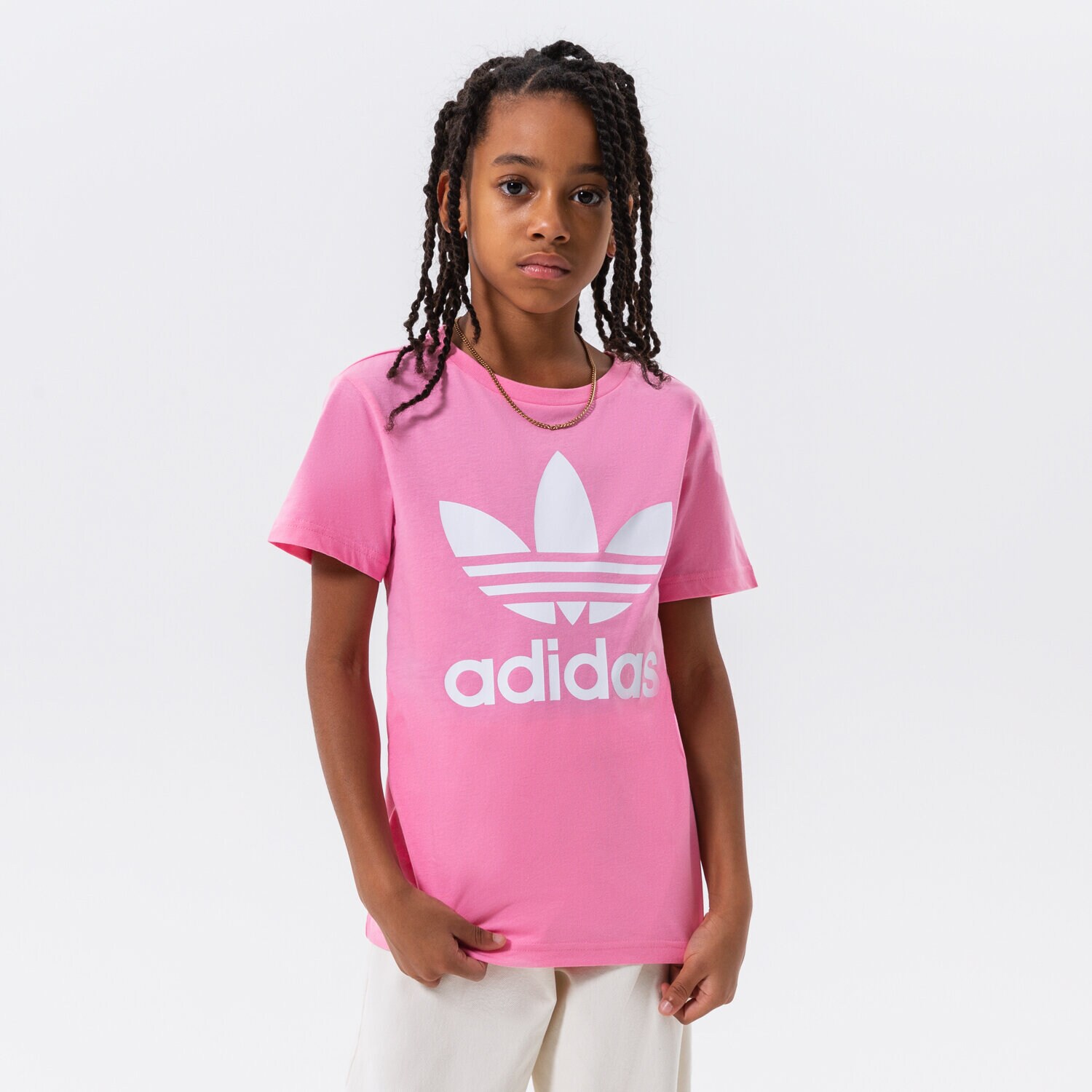 dětské tričko ADIDAS TRIČKO TREFOIL TEE GIRL HK0259 RŮŽOVÁ