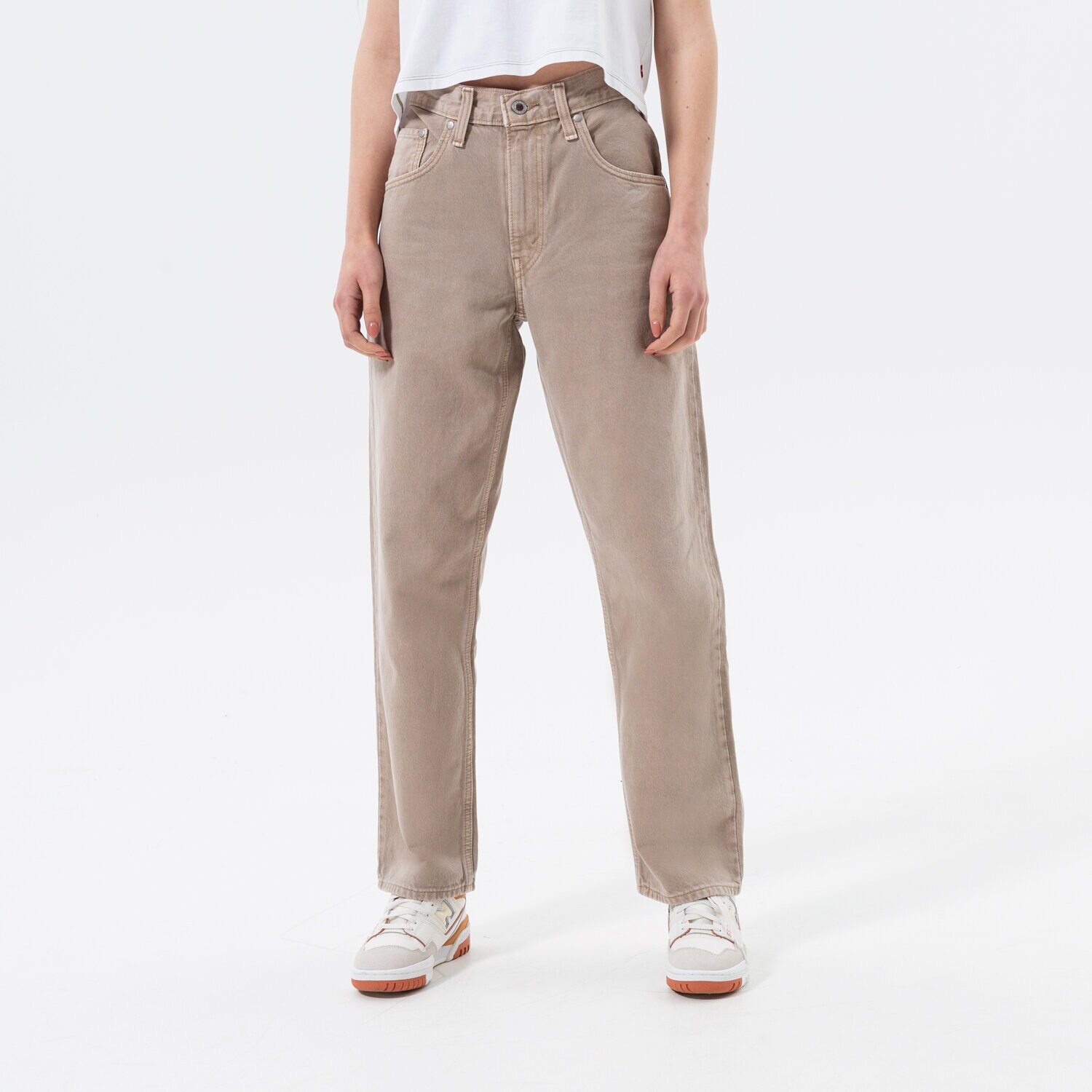 dámské kalhoty LEVI'S KALHOTY  94 BAGGY SILVERTAB A3518-0001 BÉŽOVÁ