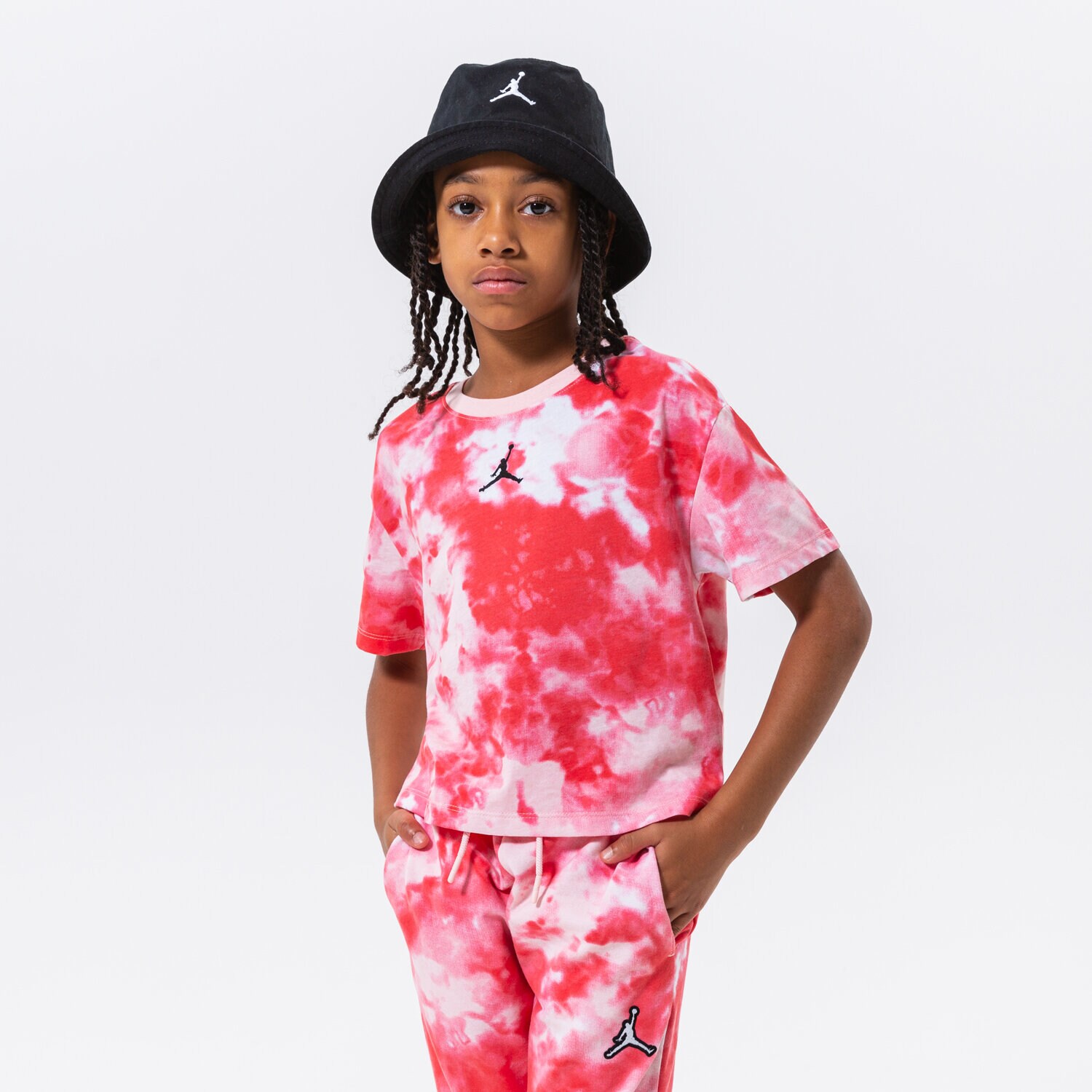 dětské tričko JORDAN TRIČKO ESSENTIALS SMOKE DYE TEE GIRL 45B328-X24 RŮŽOVÁ