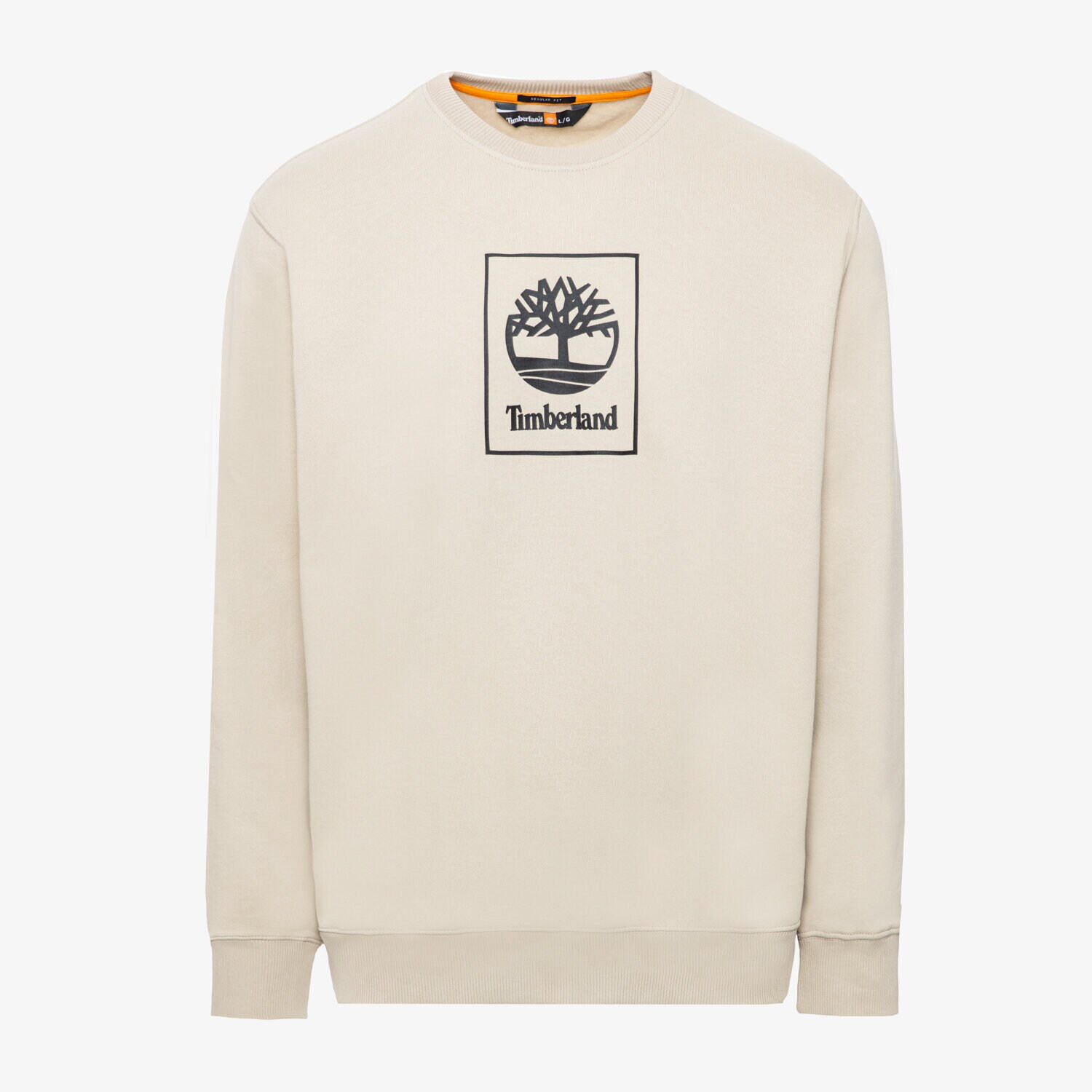 pánská mikina TIMBERLAND MIKINA STACK LOGO SWEAT ISLAND FOSSIL TB0A5ZJ9CY21 BÉŽOVÁ