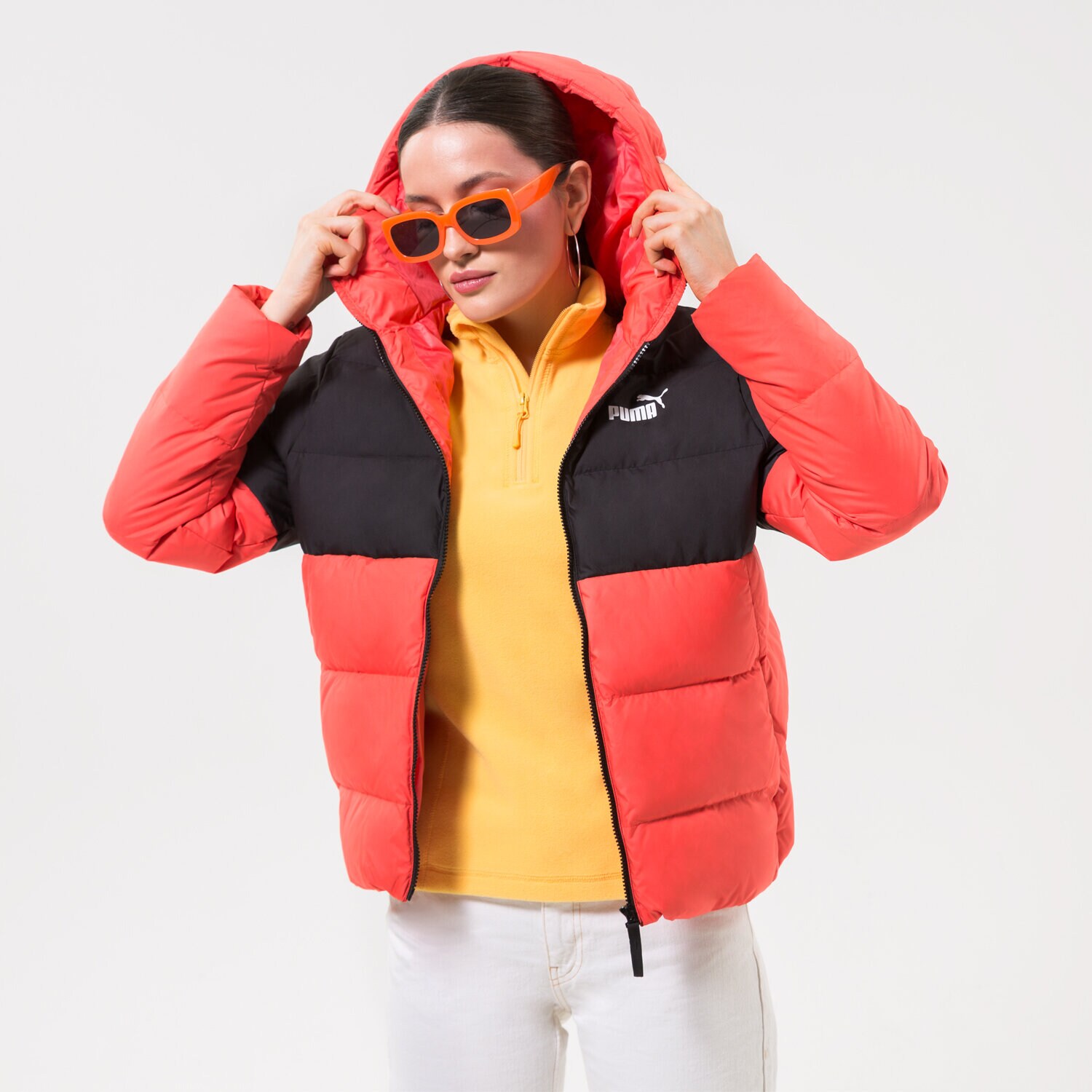 dámská zimní bunda PUMA BUNDA ZIMNÍ PUMA POWER HOODED DOWN PUFFER 849394 35 RŮŽOVÁ