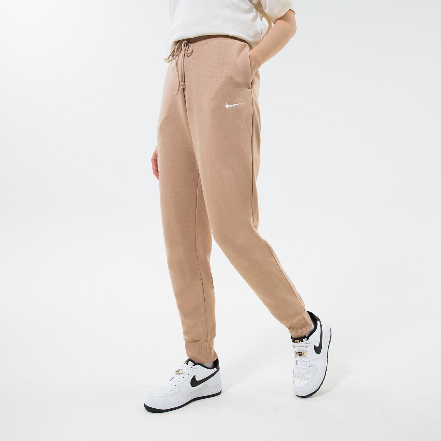 dámské kalhoty NIKE KALHOTY  W NSW STYLE FLC HR PANT STD DQ5688-200 BÉŽOVÁ