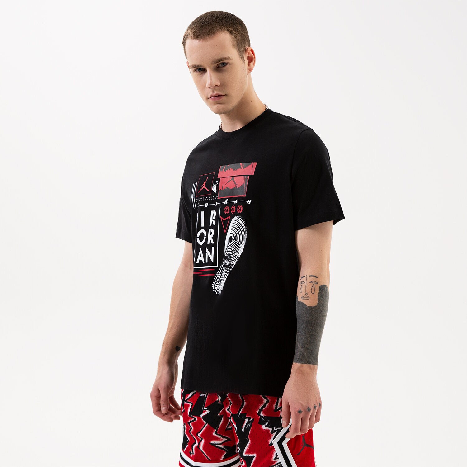 pánské tričko JORDAN TRIČKO PRINT GRAPHIC TRIČKO DM1424-010 ČERNÁ