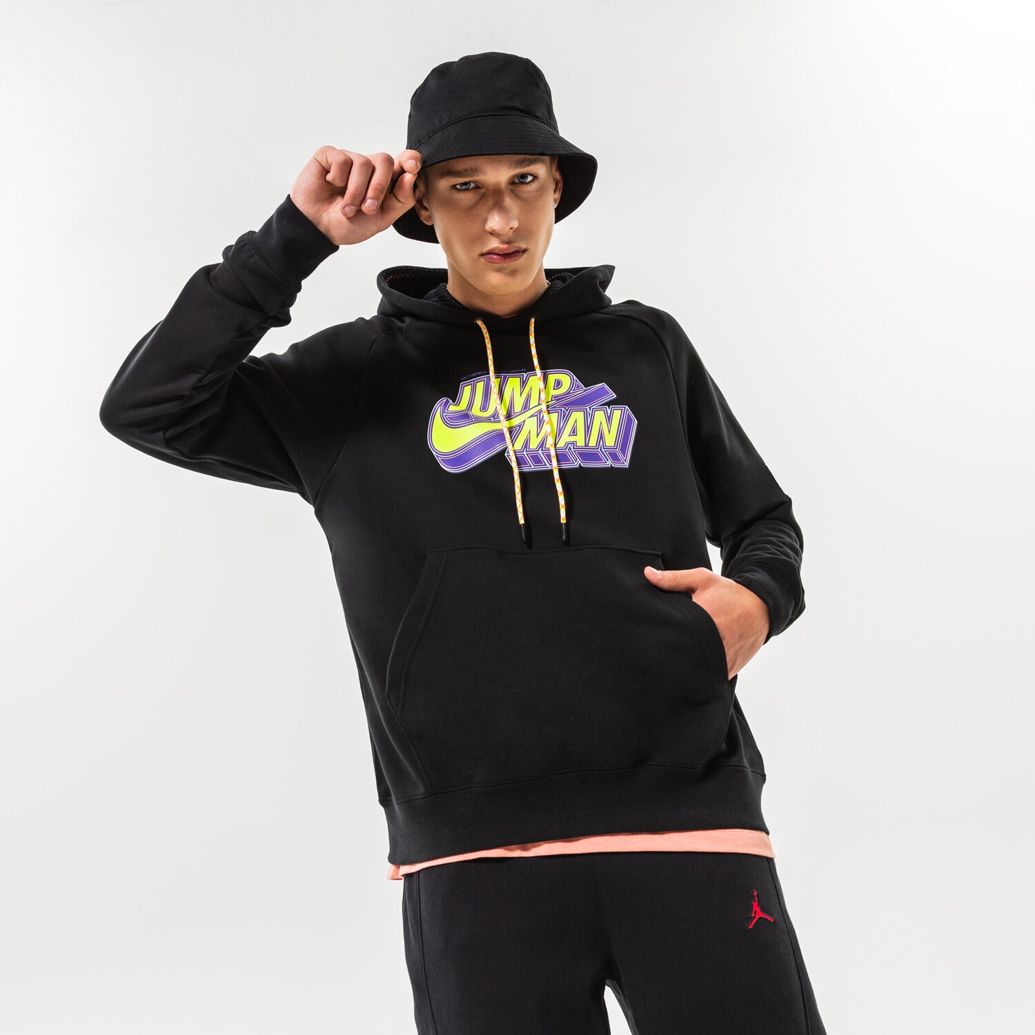 pánská mikina JORDAN MIKINA S KAPUCÍ JUMPMAN DM1402-010 ČERNÁ