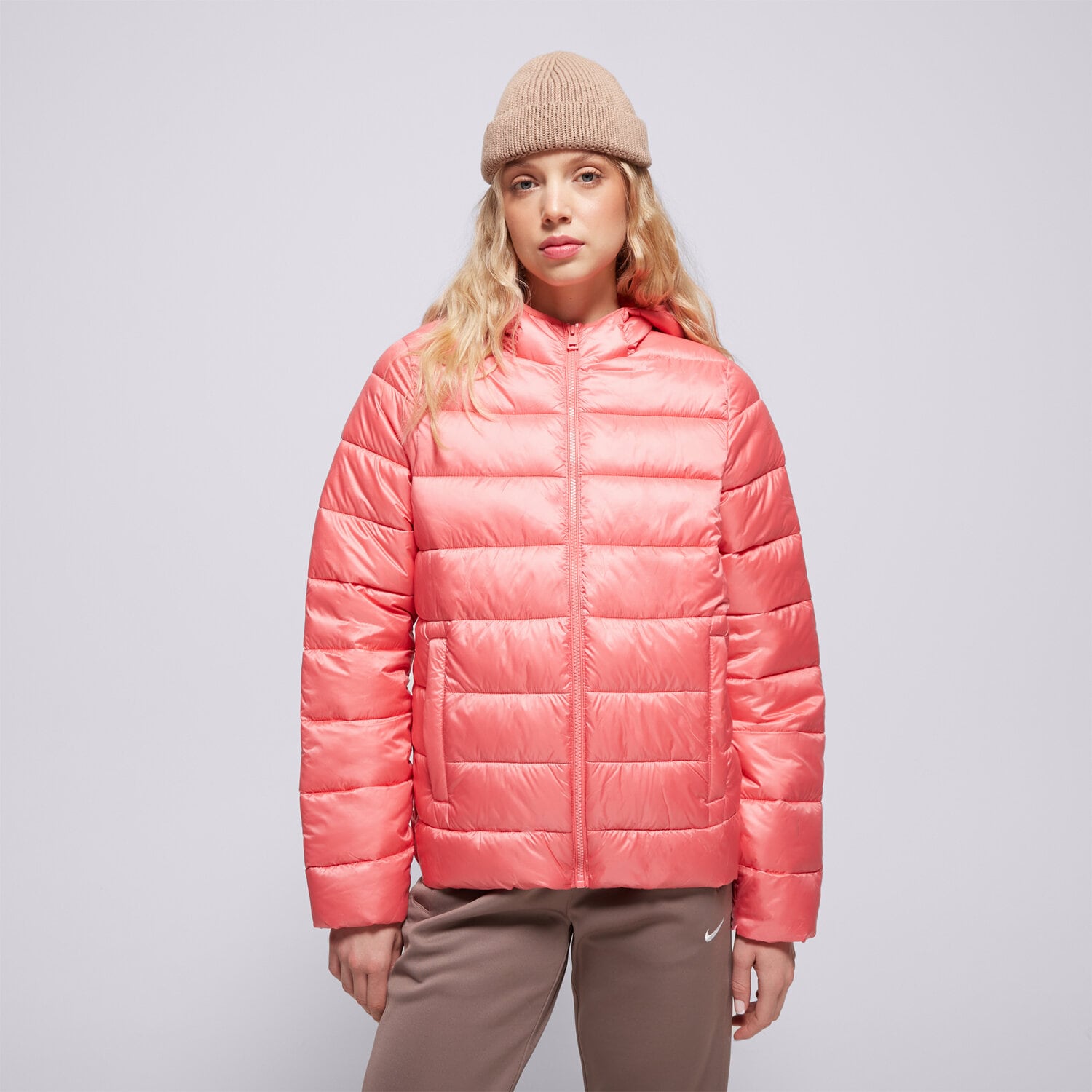 dámská zimní bunda CHAMPION BUNDA ZIMNÍ HOODED POLYFILLED JACKET 115750PS171 RŮŽOVÁ