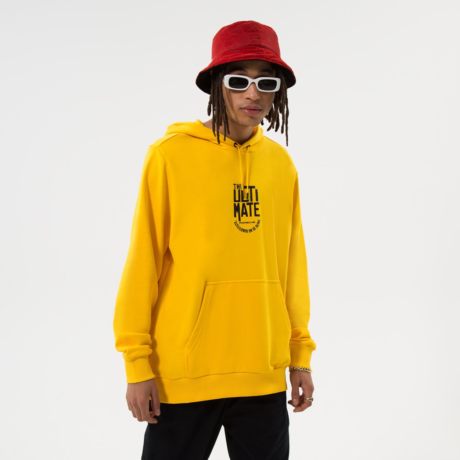 pánská mikina PUMA MIKINA S KAPUCÍ PUMA PL GRAPHIC HOODIE 534833-02 ŽLUTÁ