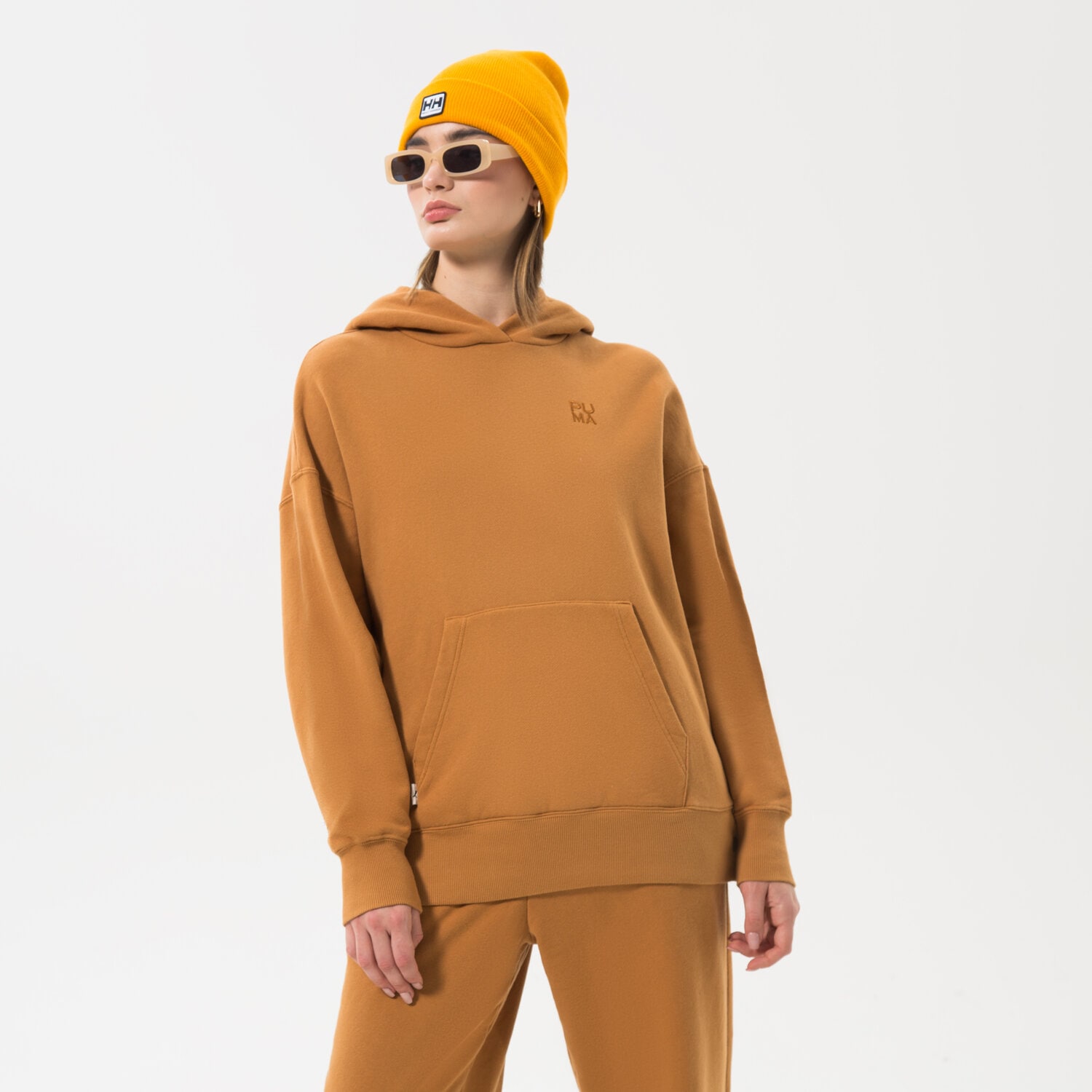 dámská mikina PUMA MIKINA S KAPUCÍ PUMA INFUSE OVERSIZED HOODIE 535643-74 ŽLUTÁ